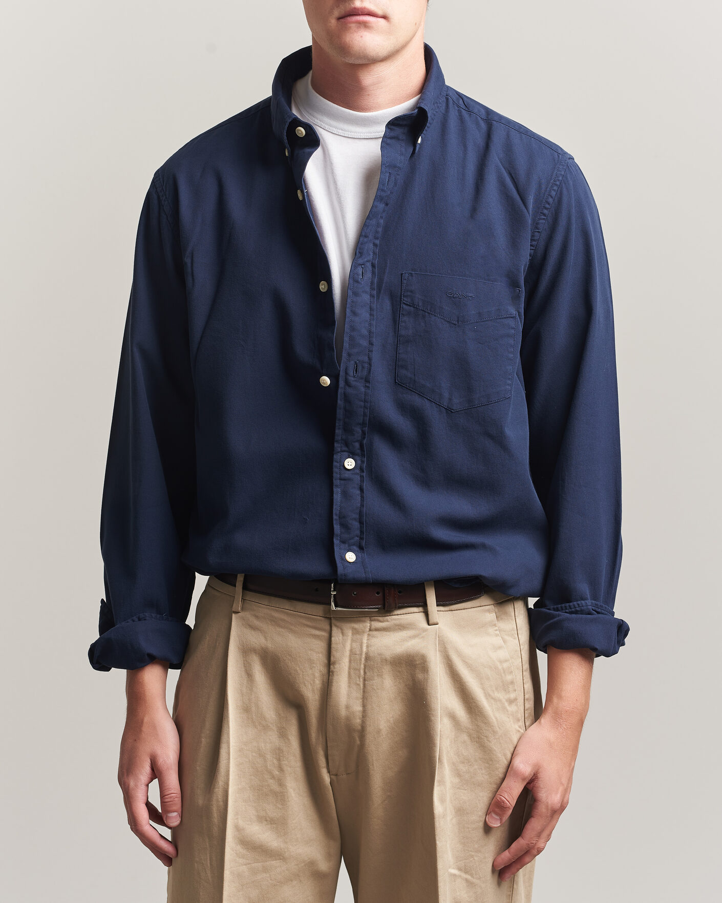 Hombres | Camisas | Gant | Regular Fit Garment Dyed Twill Shirt Evening Blue