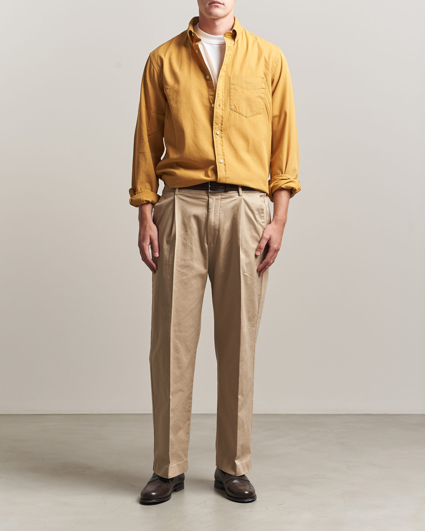Hombres | Camisas | Gant | Regular Fit Garment Dyed Twill Shirt Turmeric Shine