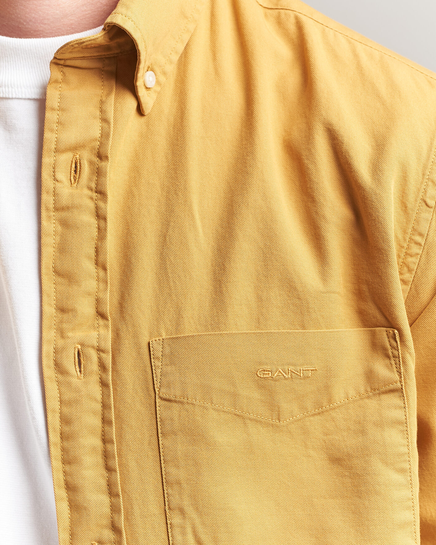 Hombres | Camisas | Gant | Regular Fit Garment Dyed Twill Shirt Turmeric Shine