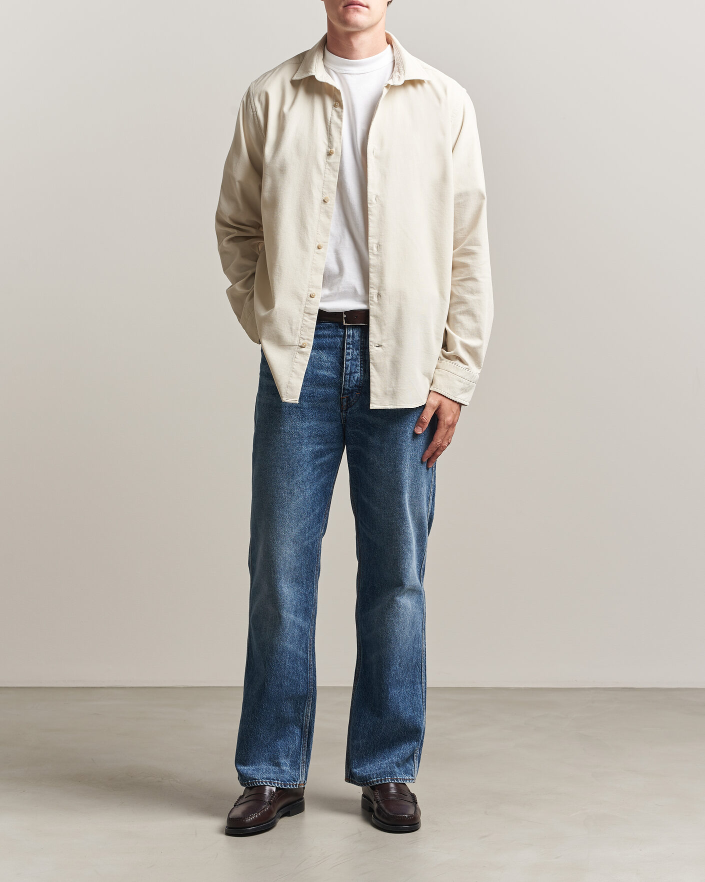 Hombres | Camisas | Gant | Regular Fit Baby Cord Shirt Sand