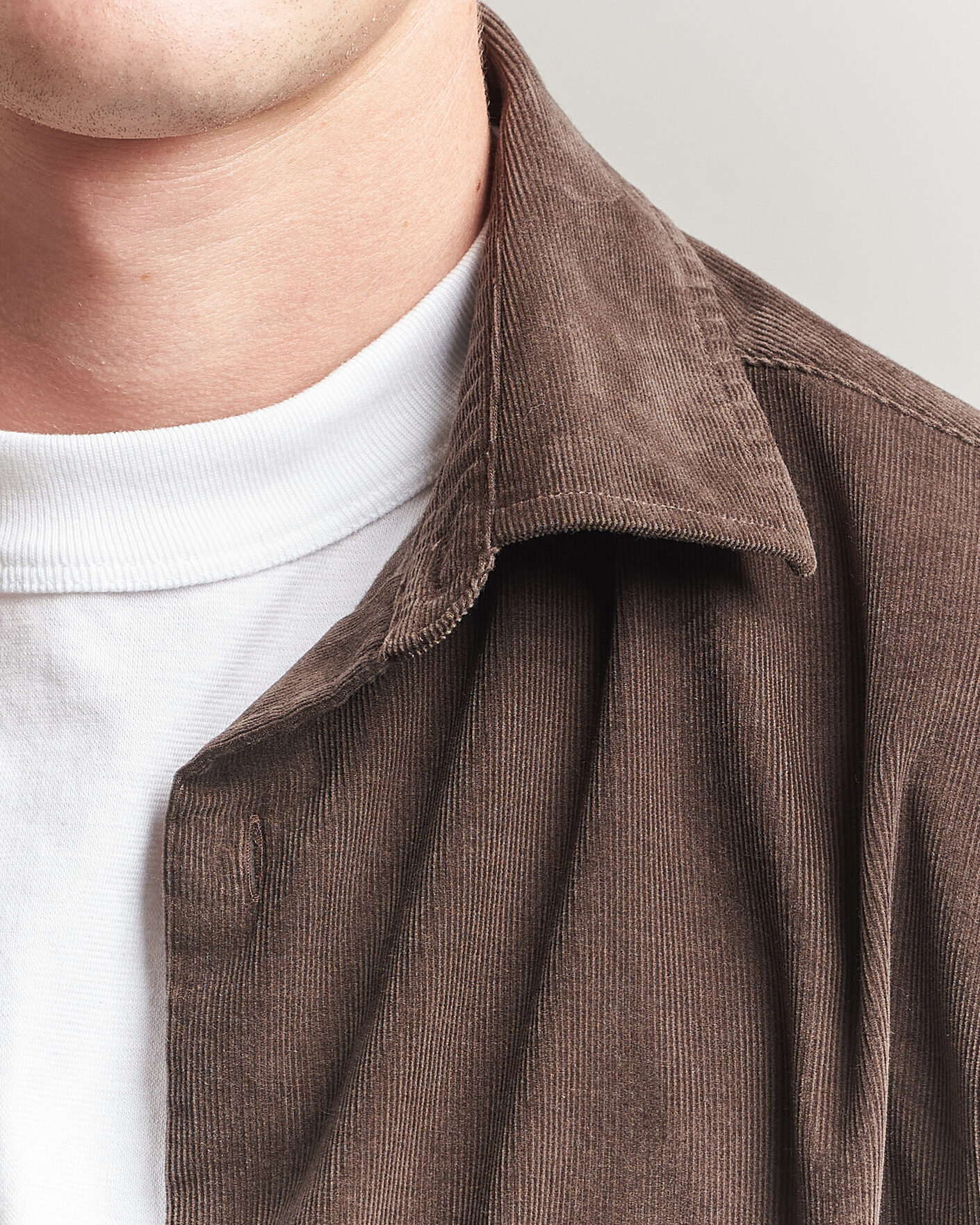 Hombres | Camisas | Gant | Regular Fit Baby Cord Shirt Shadow Brown