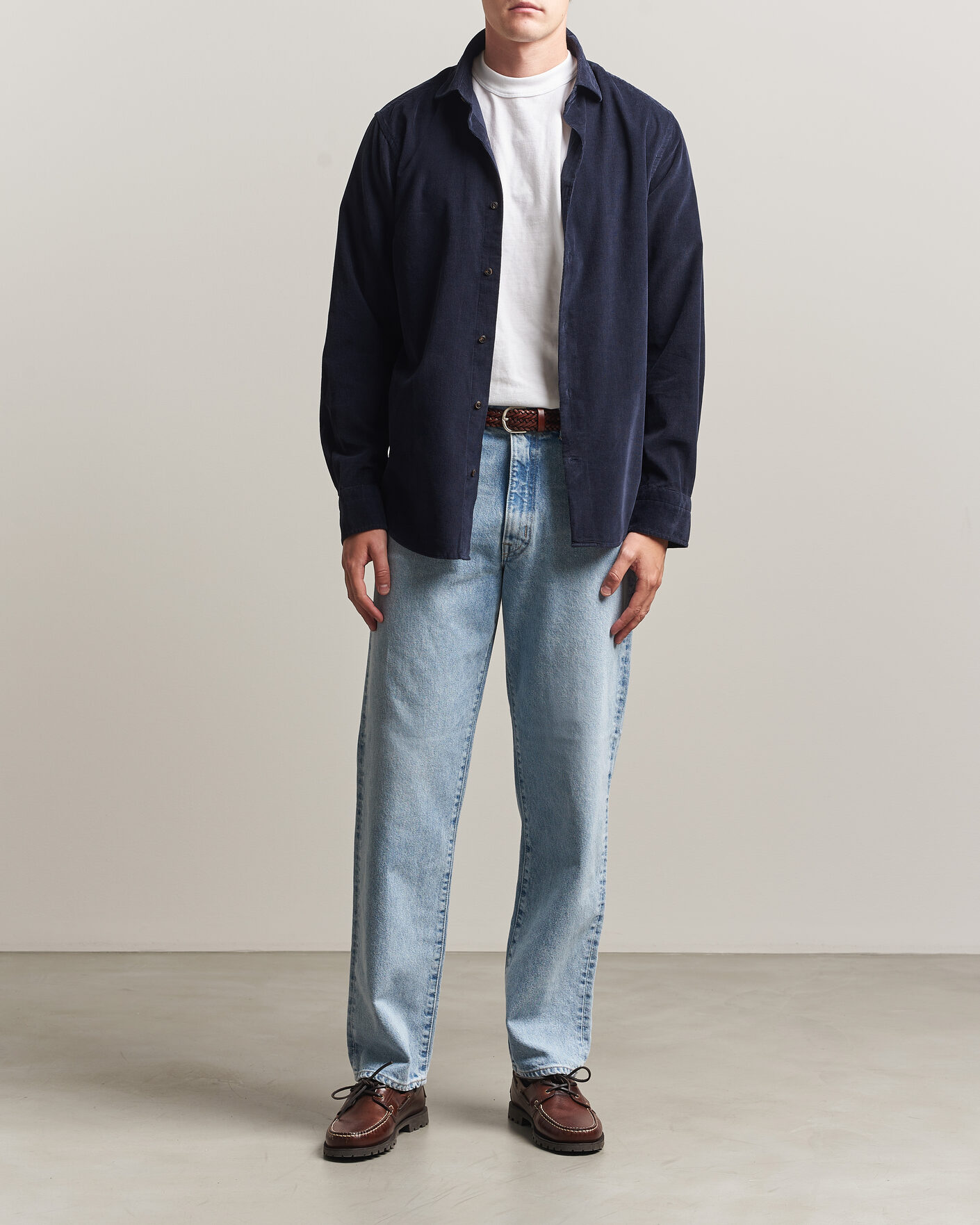 Hombres | Camisas | Gant | Regular Fit Baby Cord Shirt Evening Blue