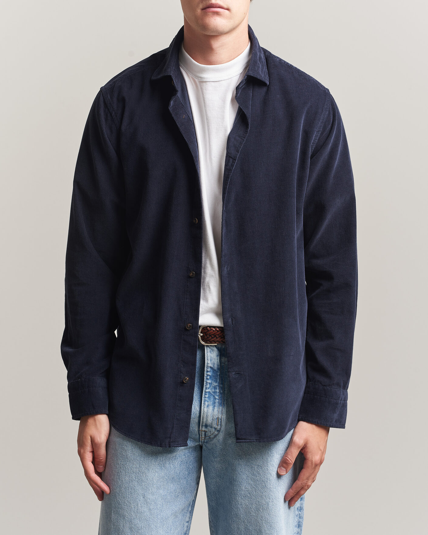 Hombres | Camisas | Gant | Regular Fit Baby Cord Shirt Evening Blue