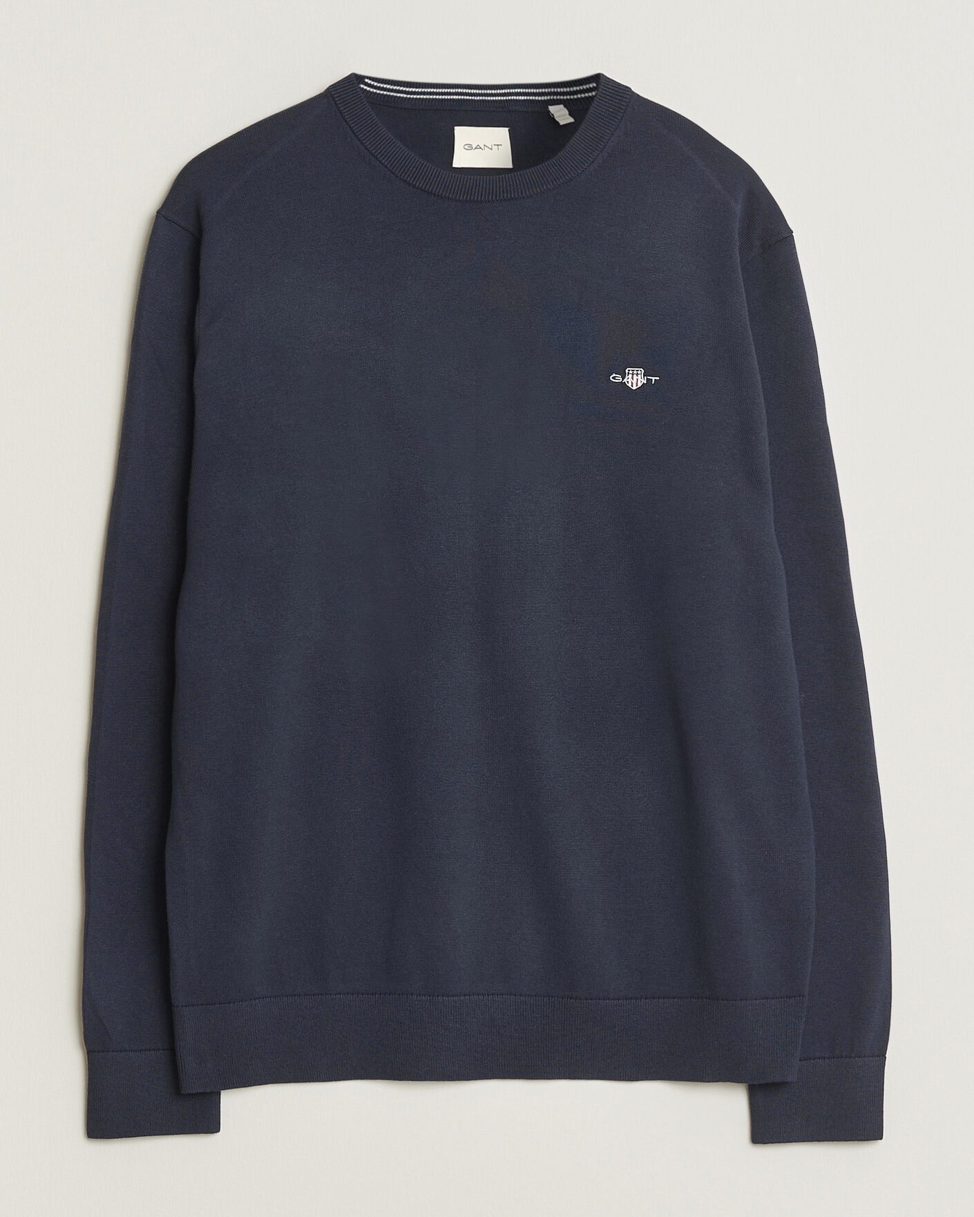 Hombres | Jerséis y prendas de punto | Gant | Classic Cotton Crew Neck Evening Blue