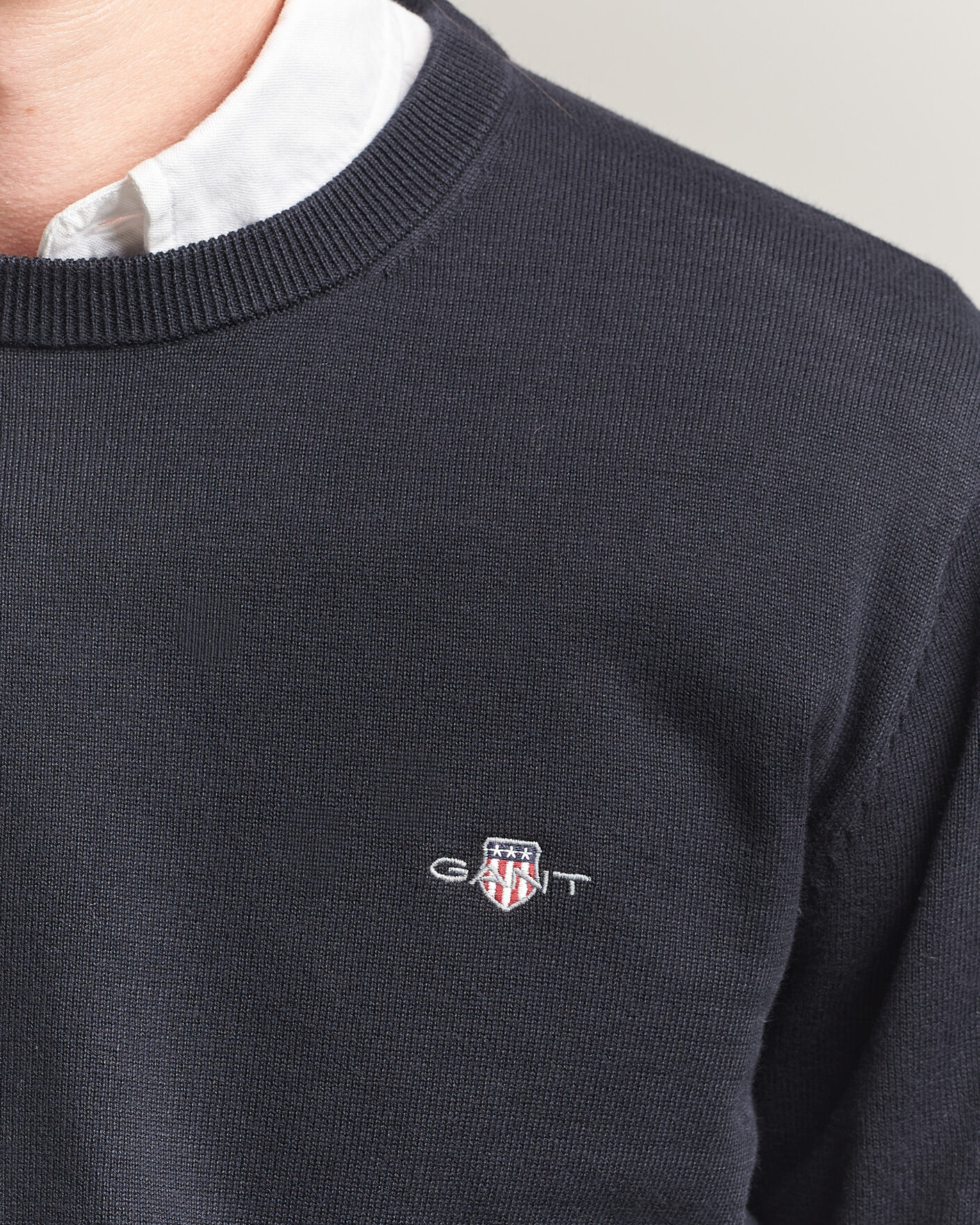 Hombres | Jerséis y prendas de punto | Gant | Classic Cotton Crew Neck Black