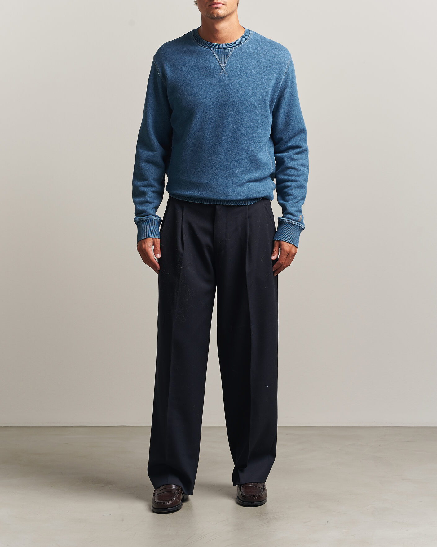 Hombres | Jerséis y prendas de punto | Gant | Vintage Crew Neck Sweatshirt Indigo