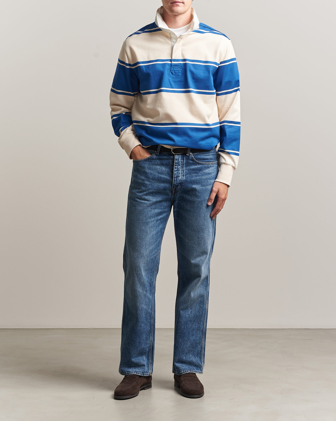 Hombres | Jerséis y prendas de punto | Gant | Striped Rugger Nautical Blue