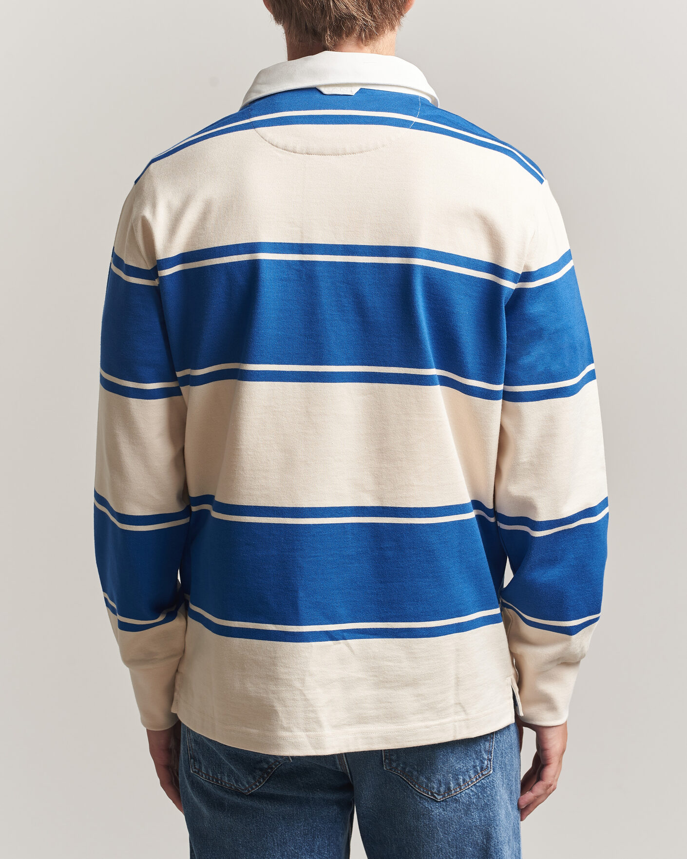 Hombres | Jerséis y prendas de punto | Gant | Striped Rugger Nautical Blue