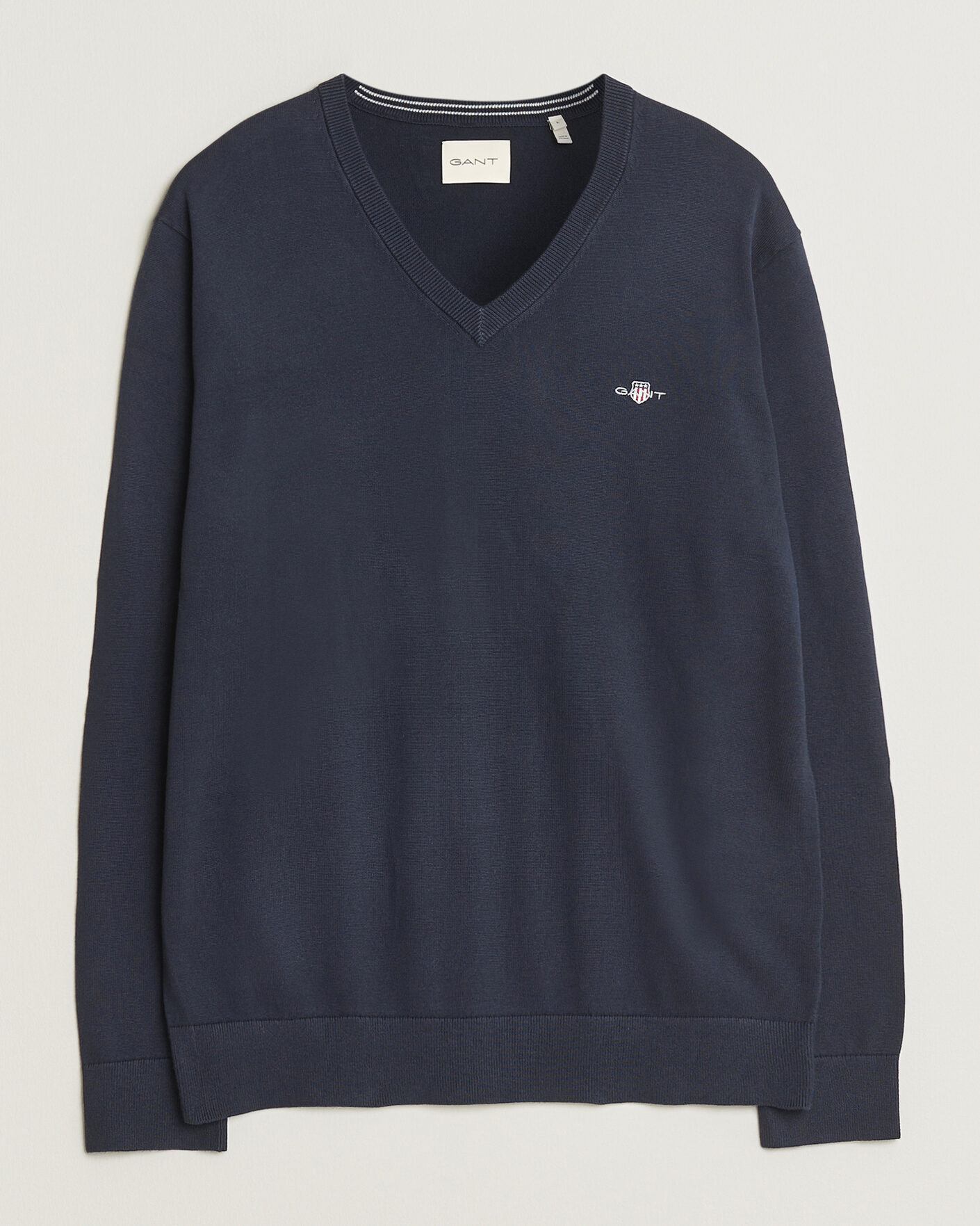 Hombres | Jerséis y prendas de punto | Gant | Classic Cotton V-Neck Evening Blue