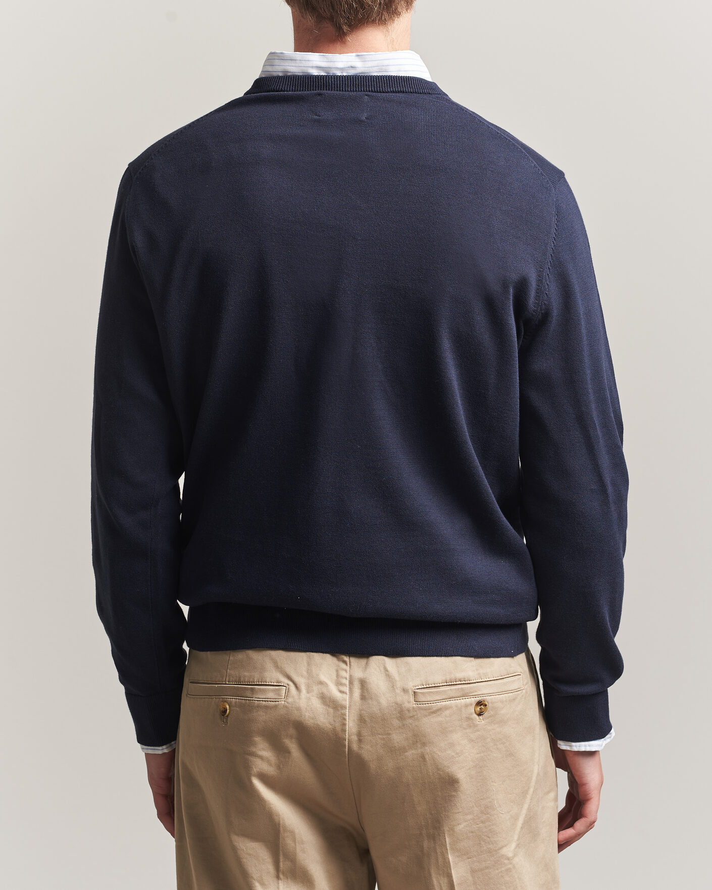 Hombres | Jerséis y prendas de punto | Gant | Classic Cotton V-Neck Evening Blue