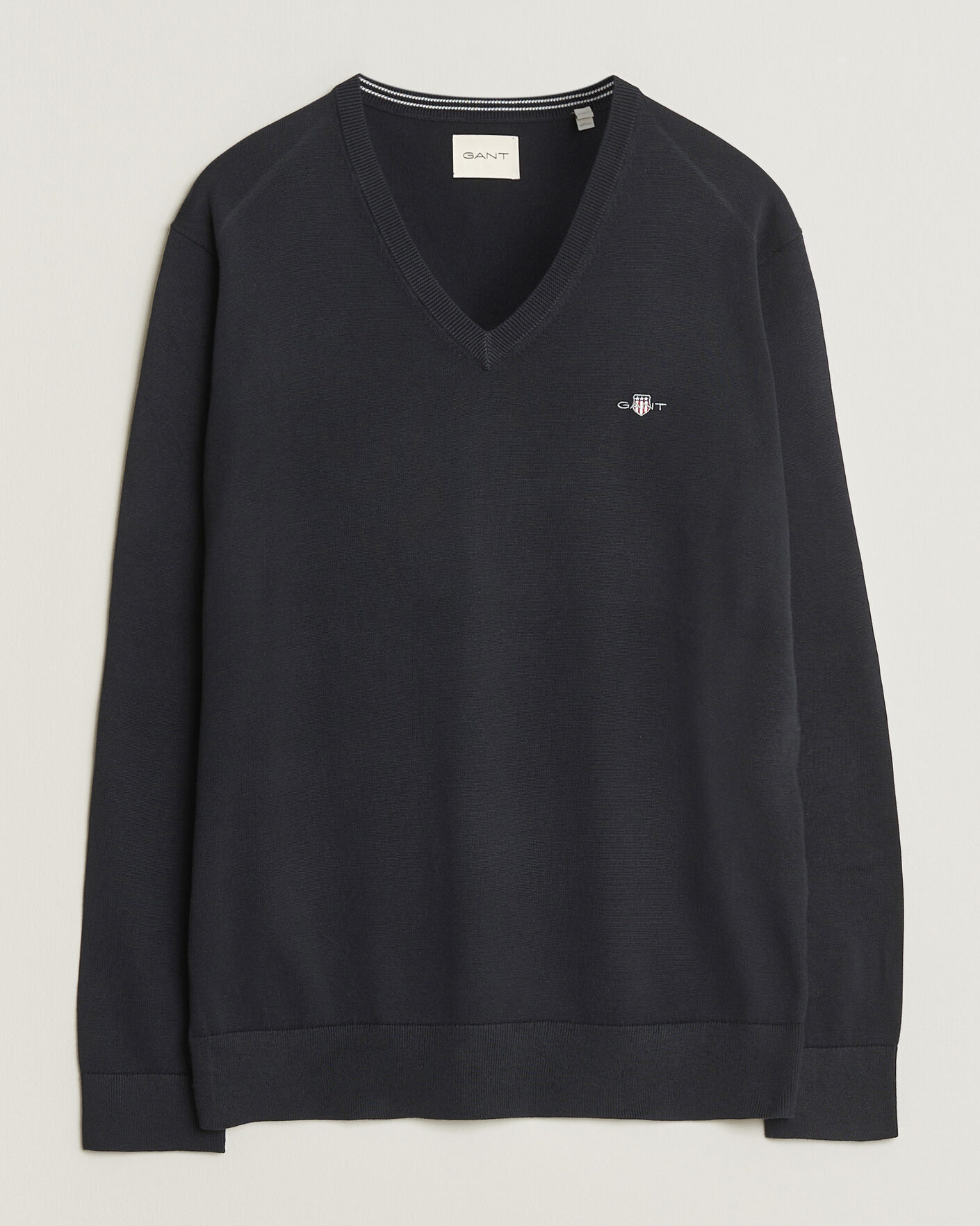 Hombres | Jerséis y prendas de punto | Gant | Classic Cotton V-Neck Black