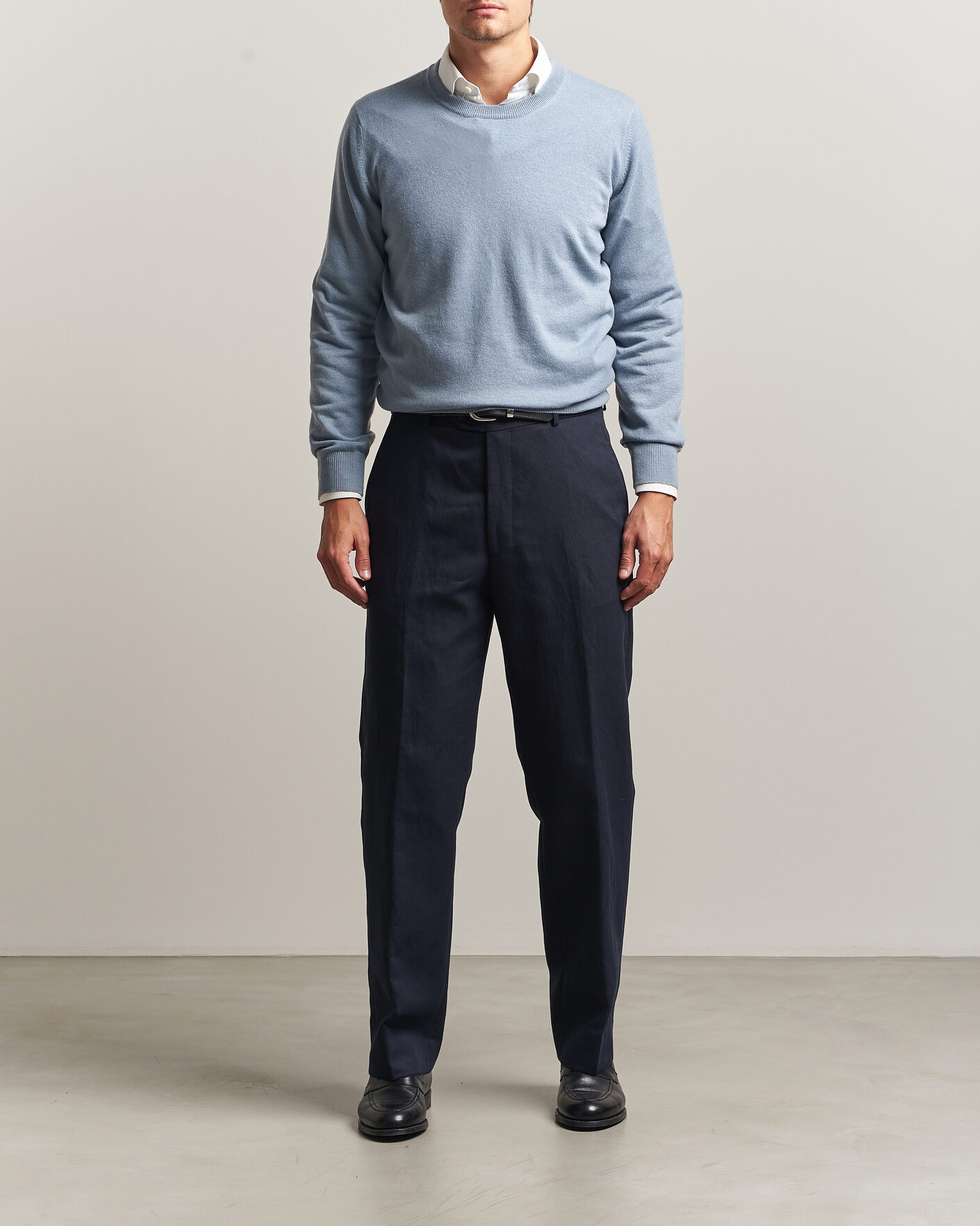 Hombres | Jerséis y prendas de punto | Brunello Cucinelli | 2 Ply Cashmere Pullover Denim Blue