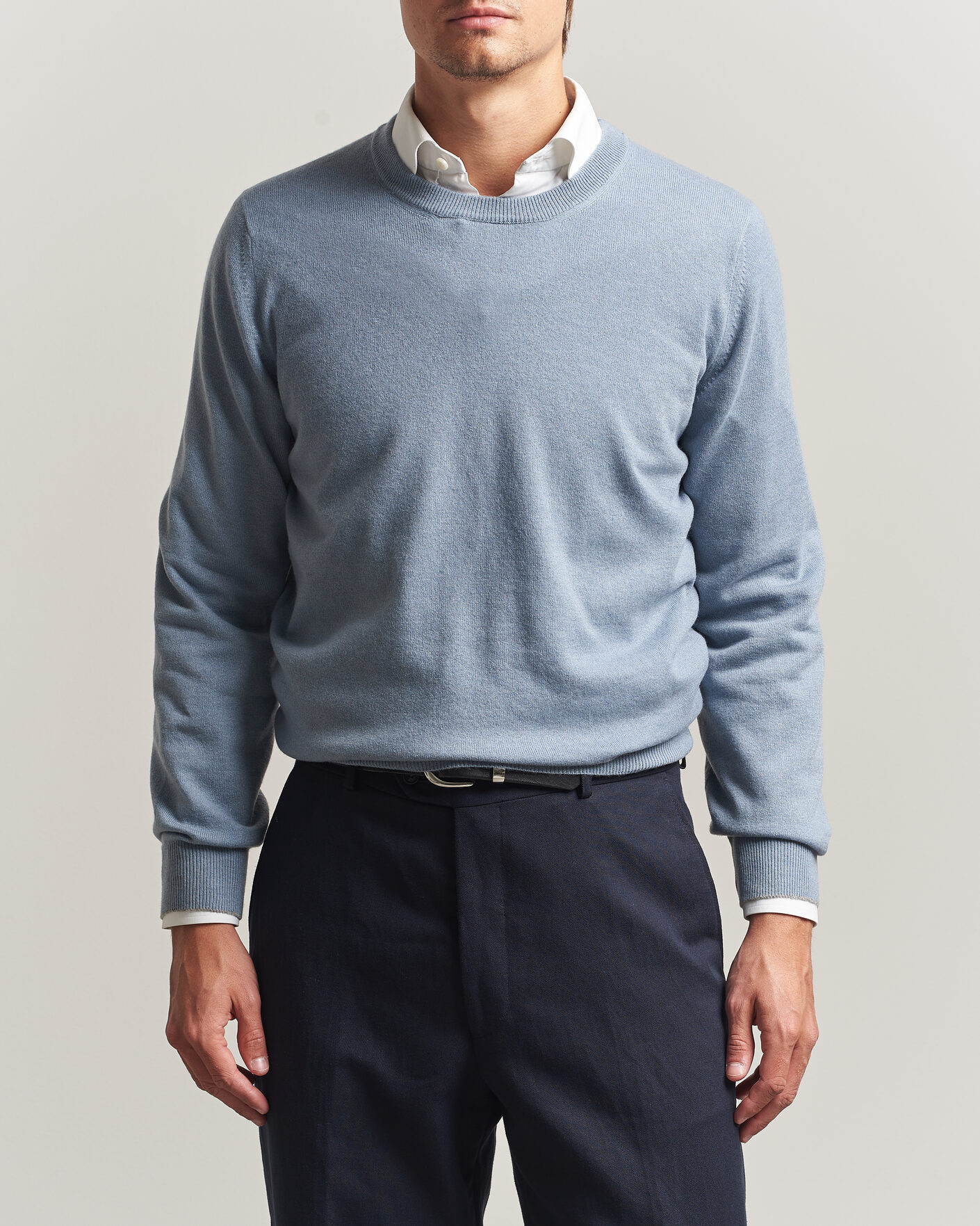 Hombres | Jerséis y prendas de punto | Brunello Cucinelli | 2 Ply Cashmere Pullover Denim Blue