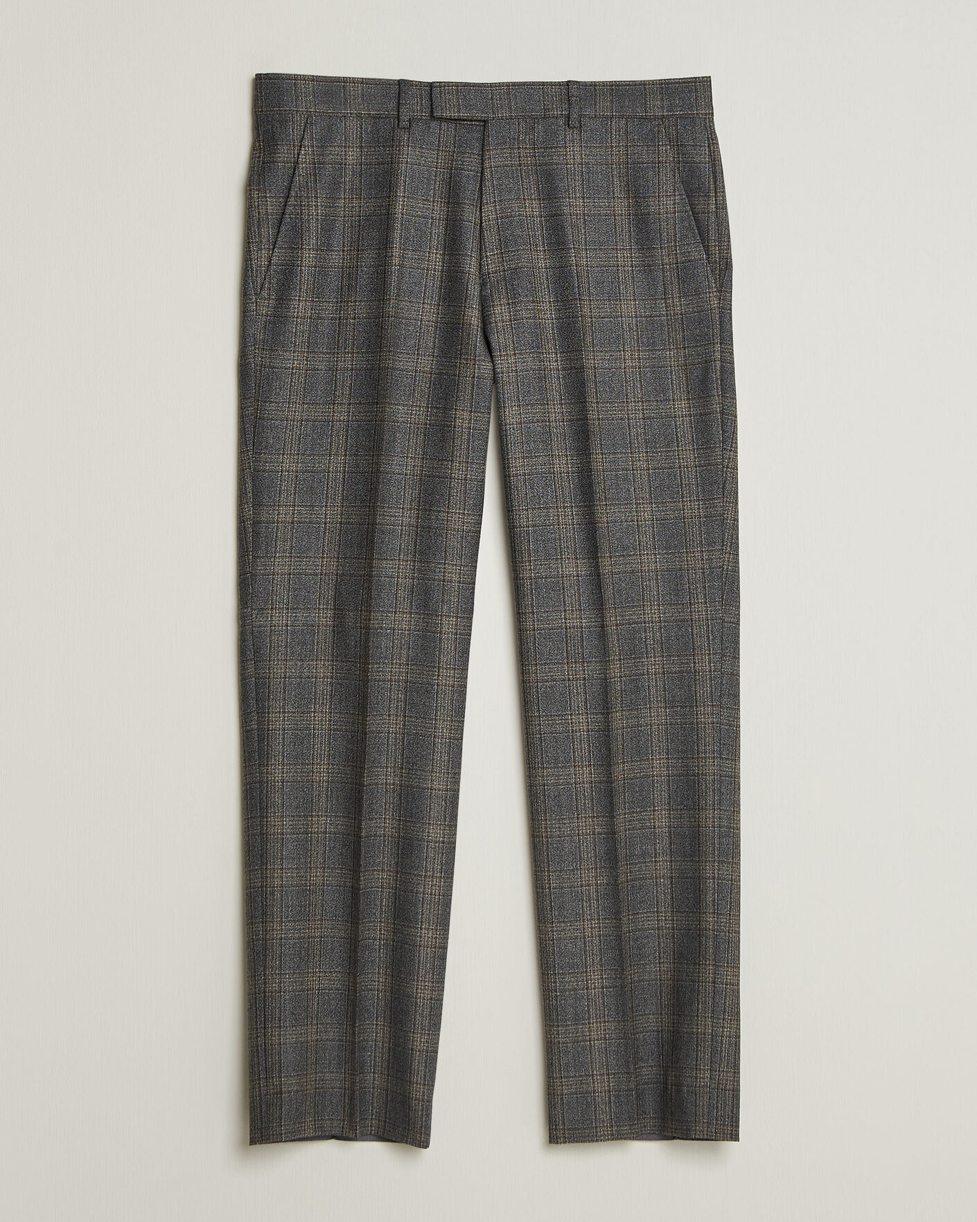 Hombres | Pantalones | Gant | Wool Glencheck Suit Trousers Ceramic Grey