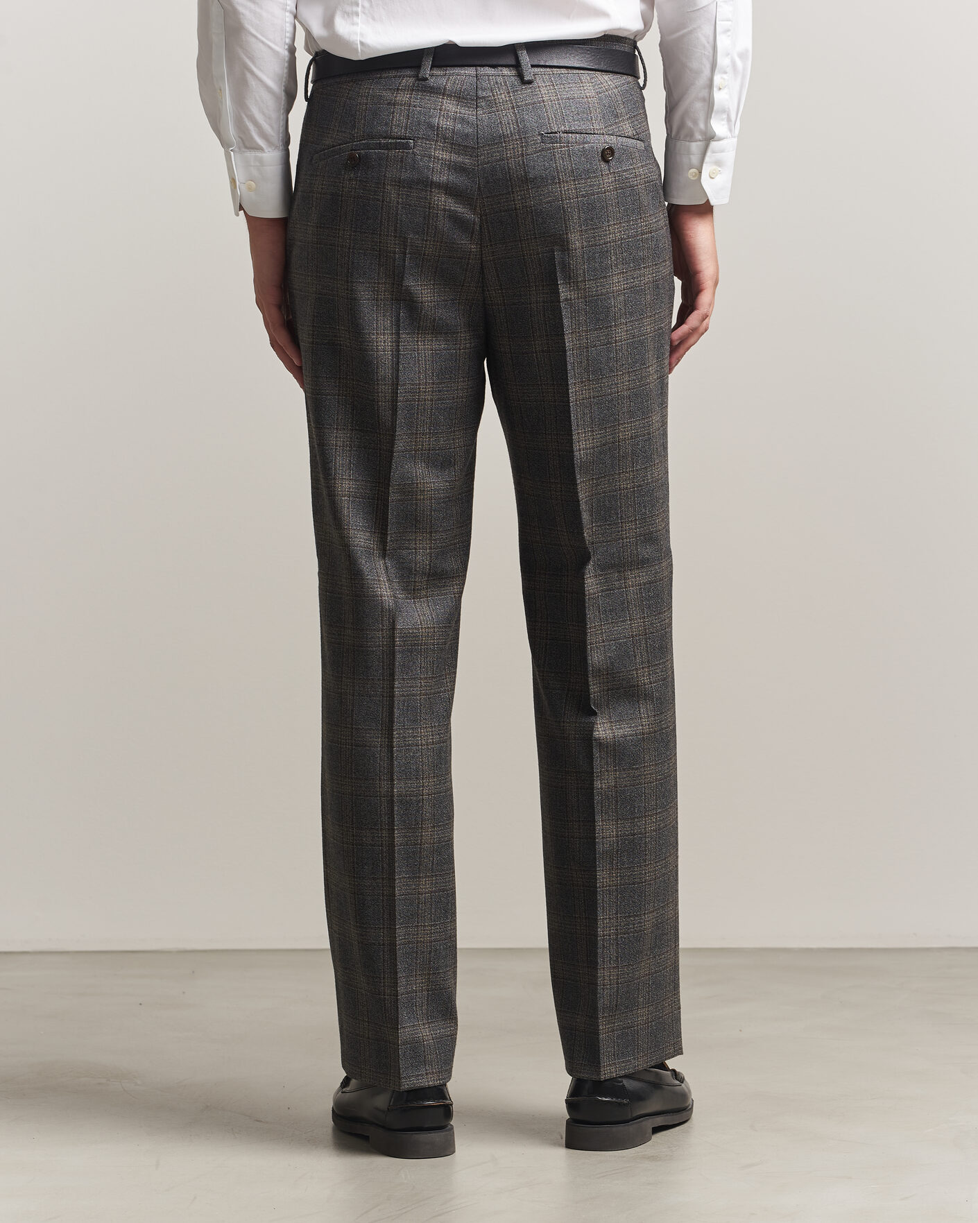 Hombres | Pantalones | Gant | Wool Glencheck Suit Trousers Ceramic Grey