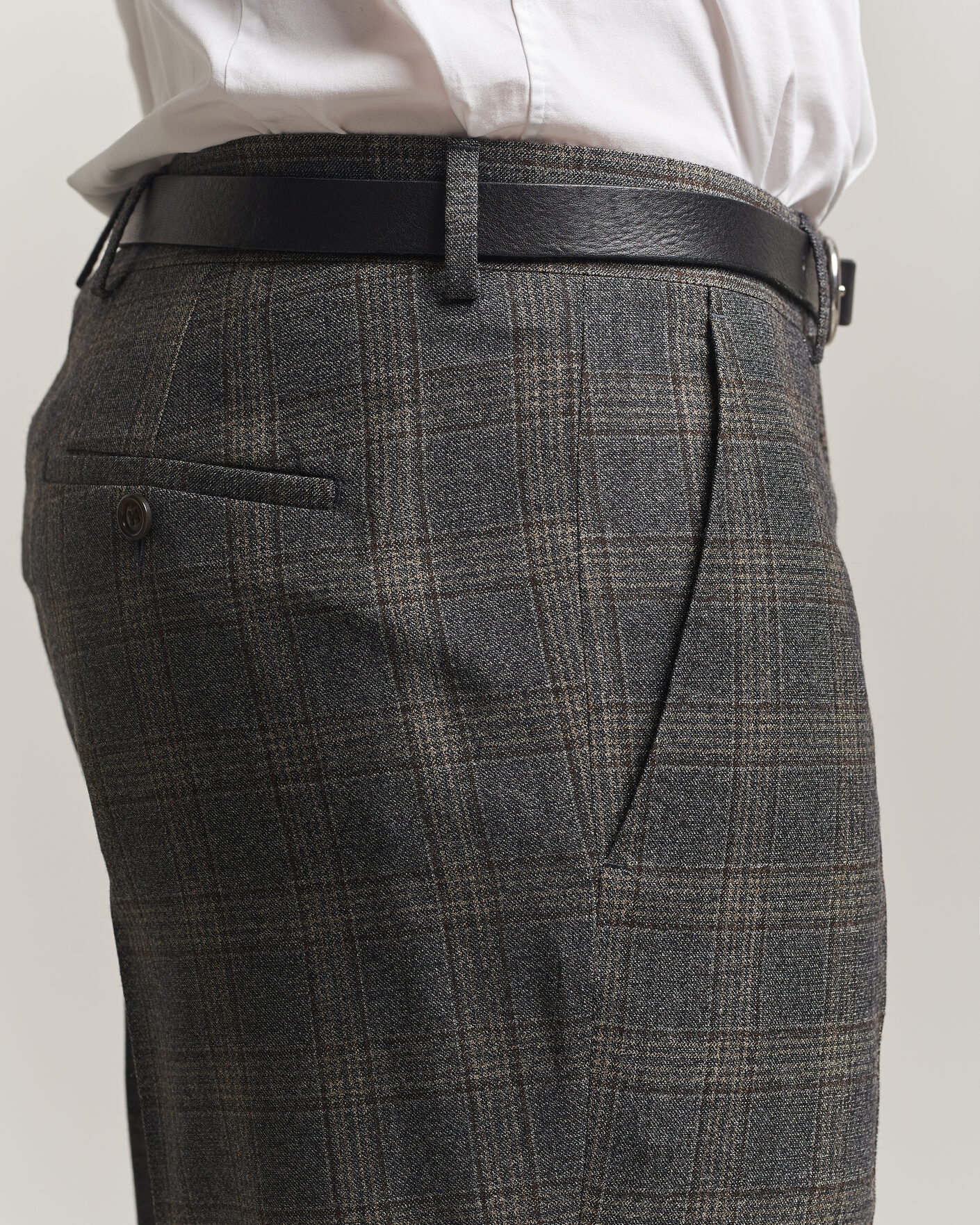 Hombres | Pantalones | Gant | Wool Glencheck Suit Trousers Ceramic Grey
