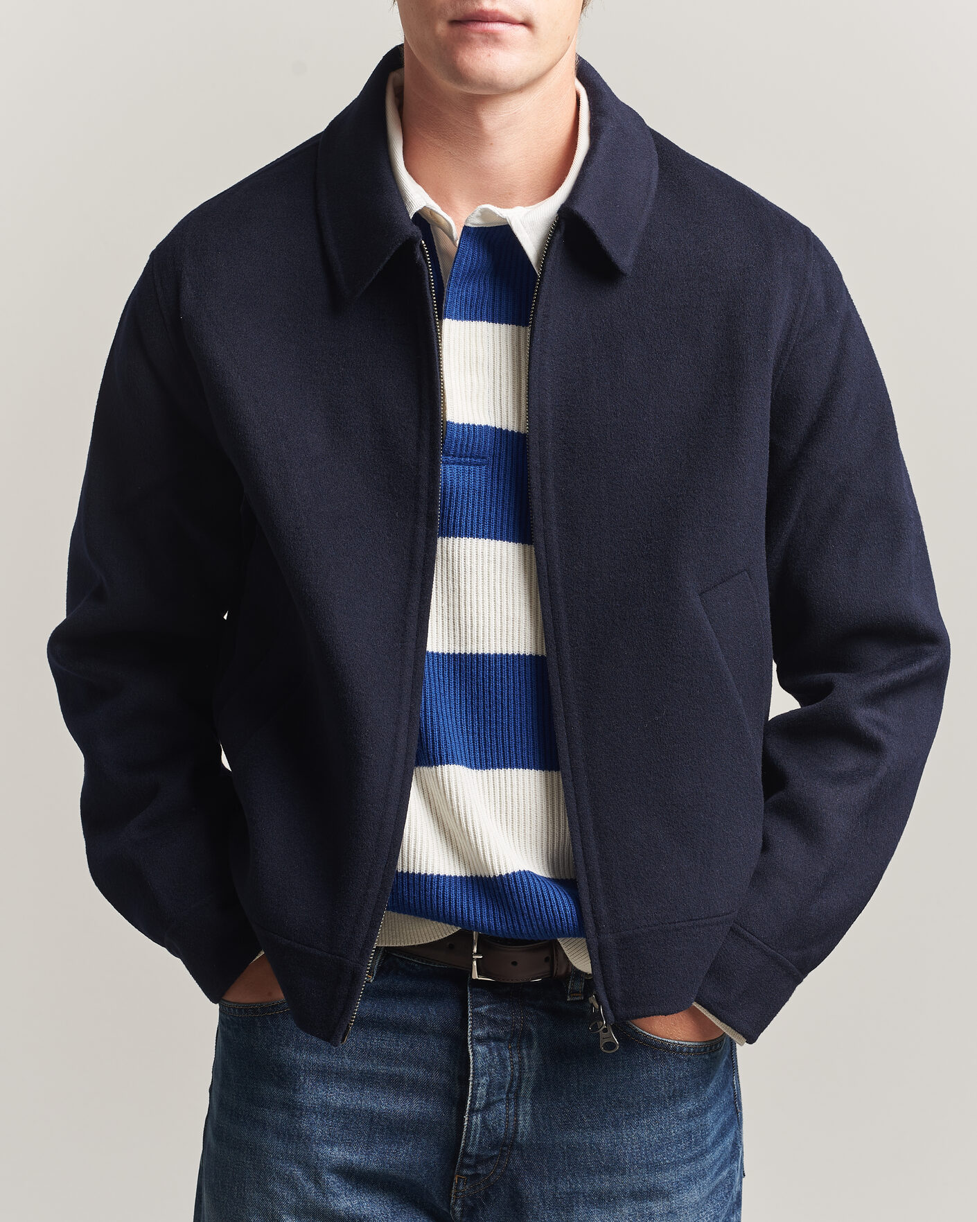 Hombres | Abrigos y chaquetas | Gant | Handstitched Wool/Cashmere Jacket Evening Blue