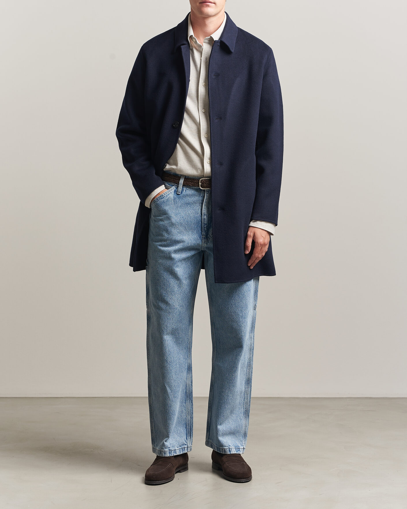 Hombres | Abrigos y chaquetas | Gant | Handstitched Wool/Cashmere Top Coat Evening Blue