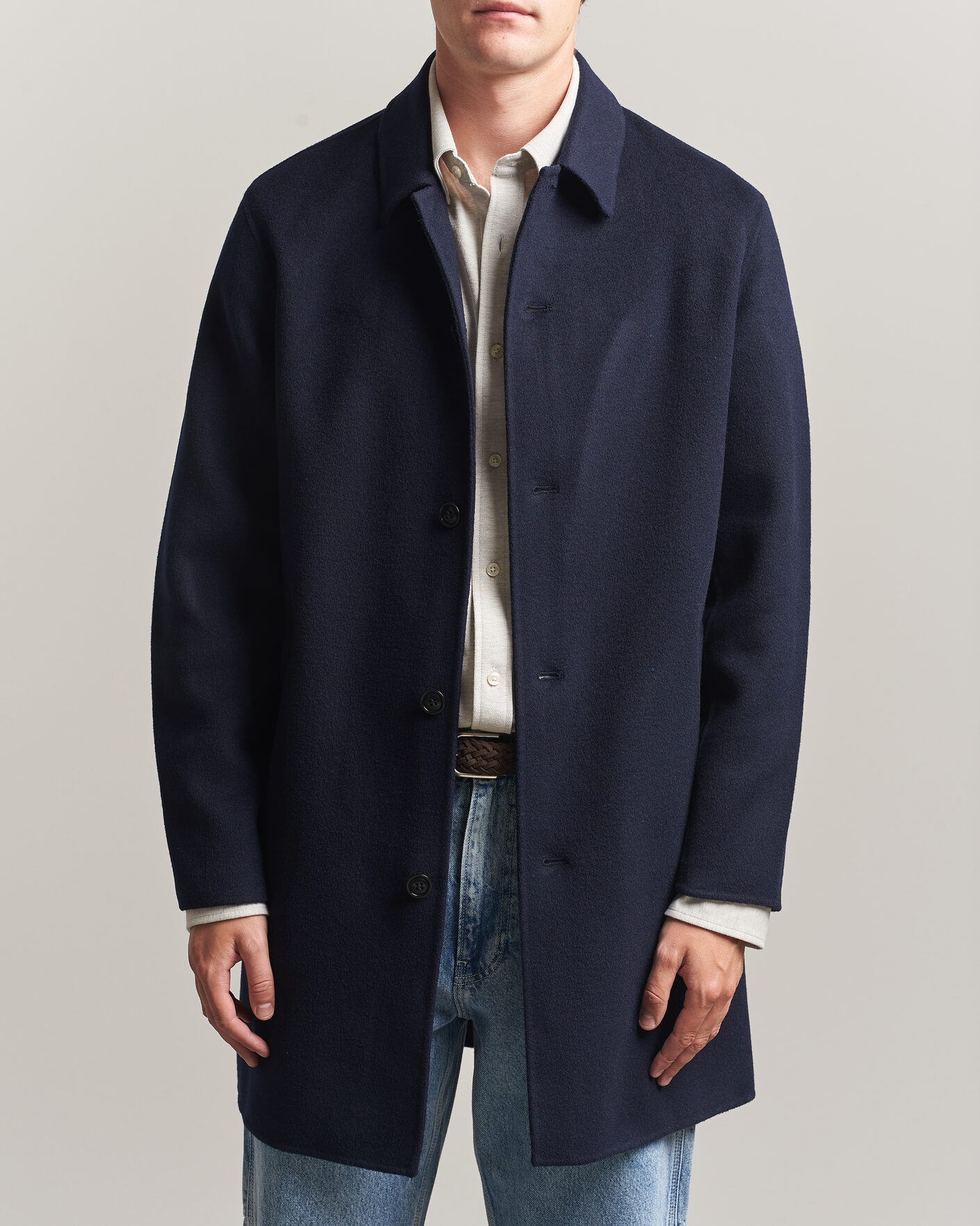 Hombres | Abrigos y chaquetas | Gant | Handstitched Wool/Cashmere Top Coat Evening Blue