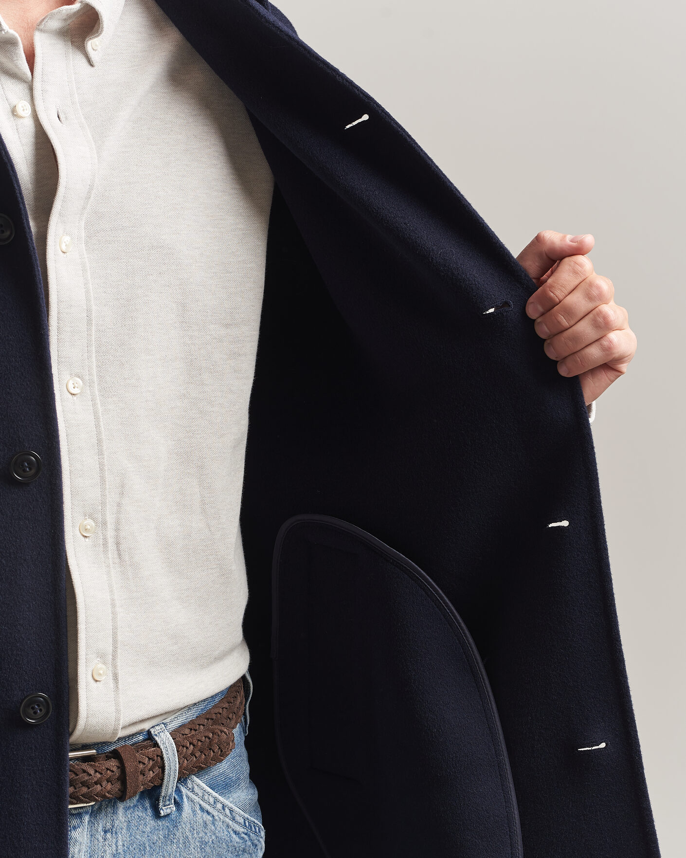 Hombres | Abrigos y chaquetas | Gant | Handstitched Wool/Cashmere Top Coat Evening Blue