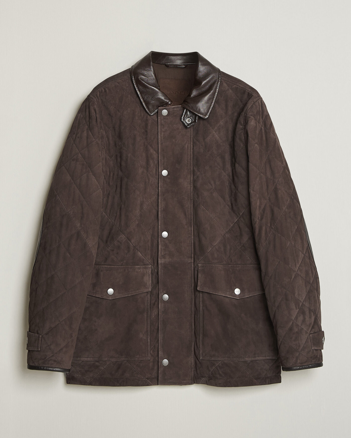 Hombres | Abrigos y chaquetas | Gant | Quilted Suede Jacket Black Brown