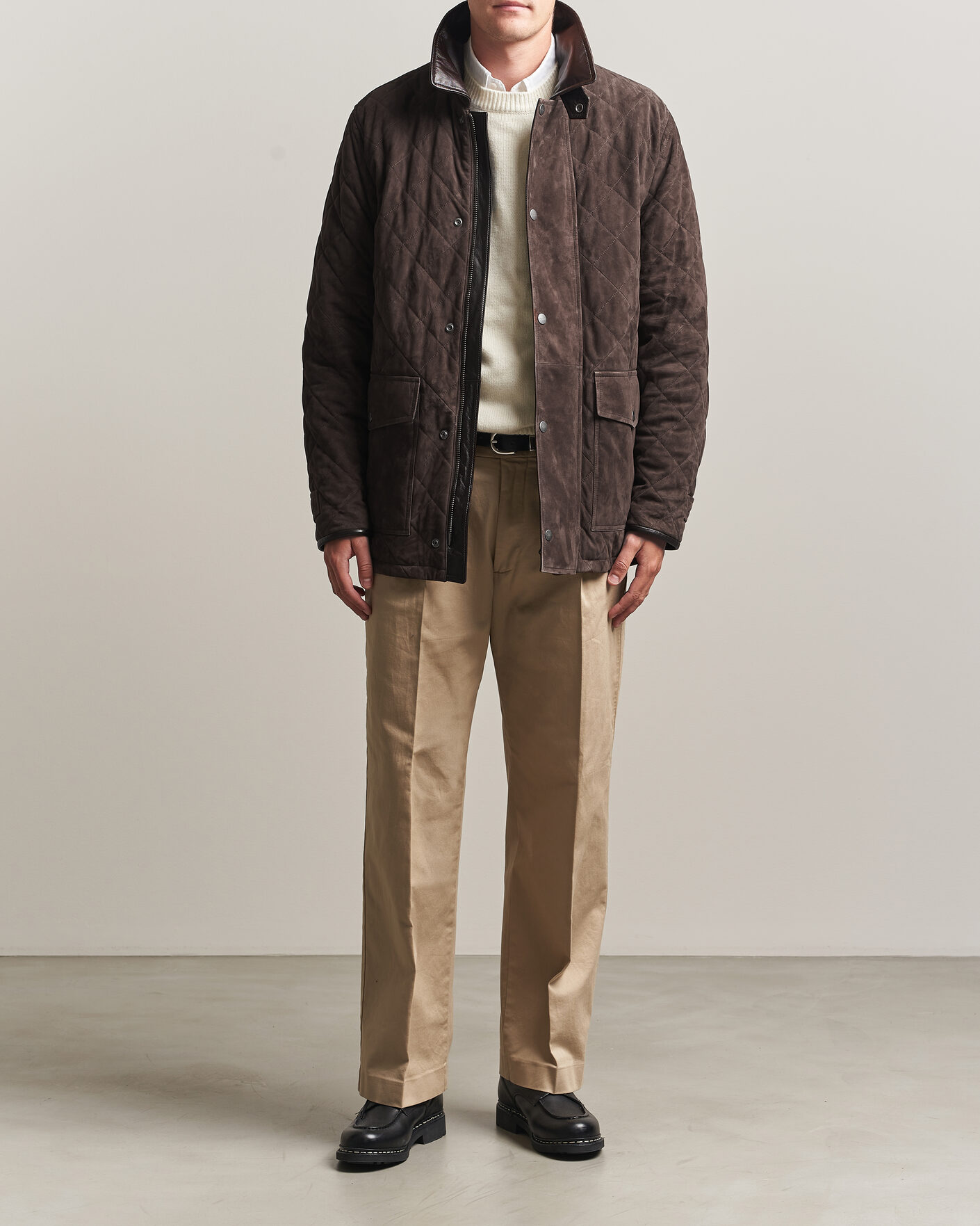 Hombres | Abrigos y chaquetas | Gant | Quilted Suede Jacket Black Brown