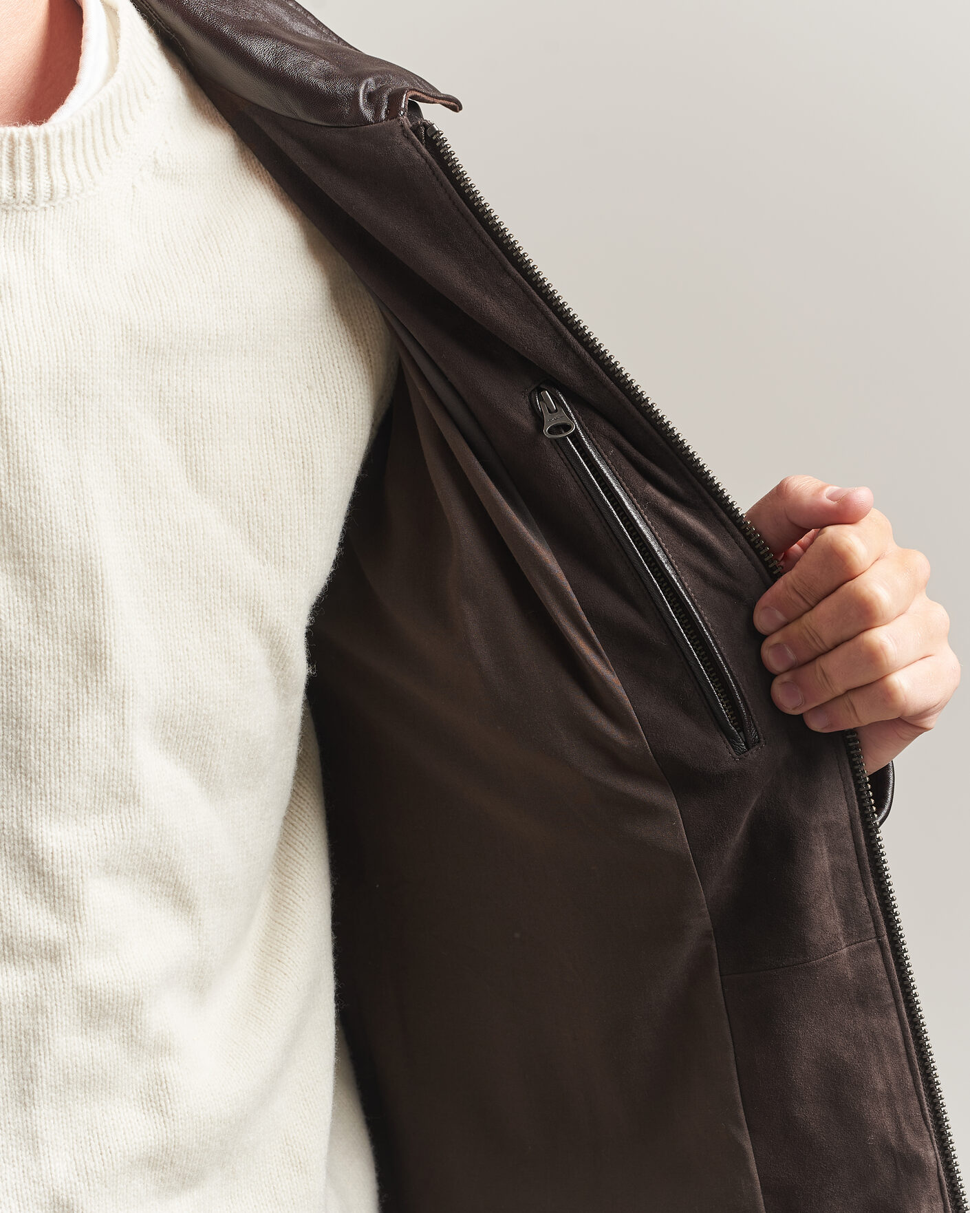 Hombres | Abrigos y chaquetas | Gant | Quilted Suede Jacket Black Brown