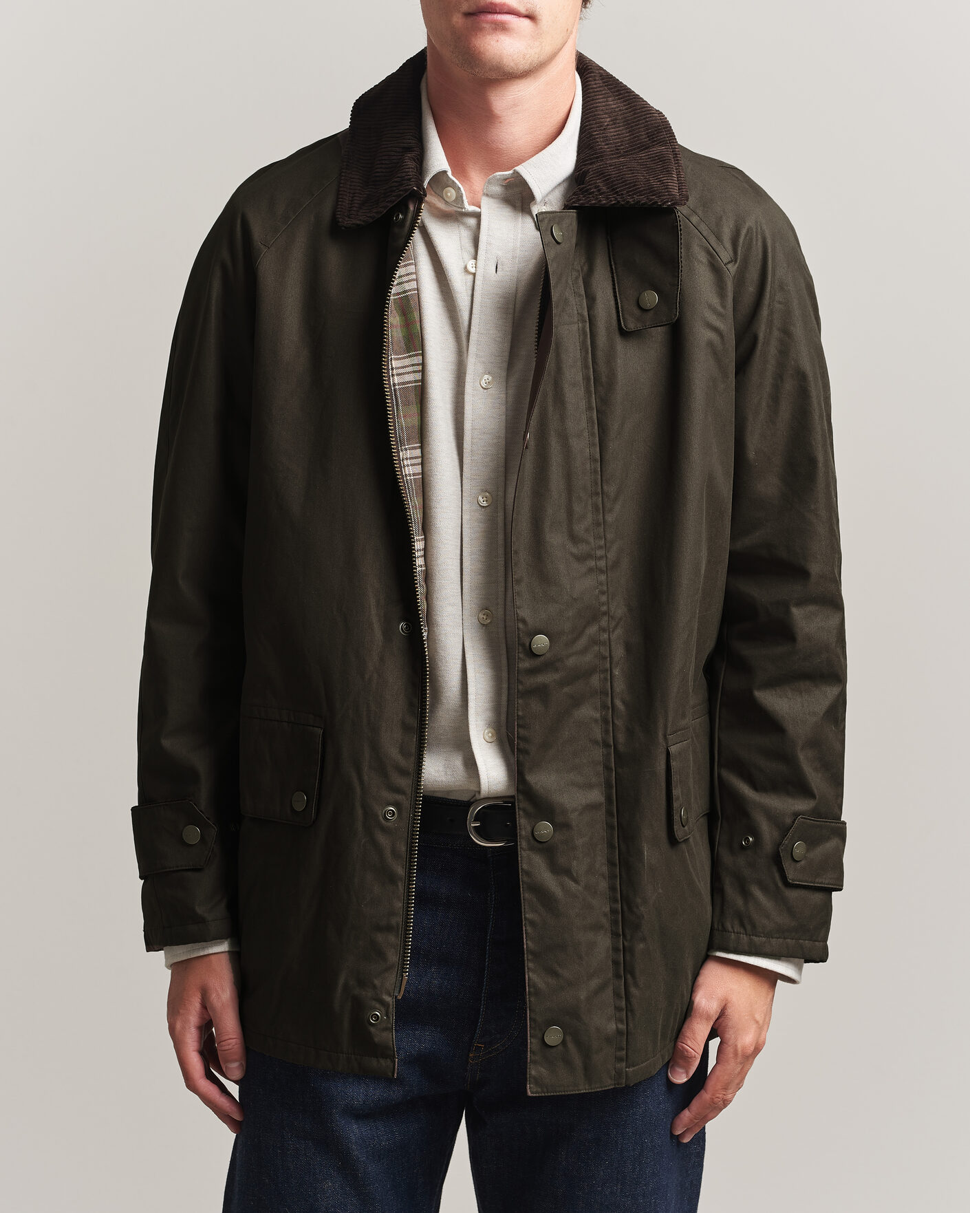Hombres | Abrigos y chaquetas | Gant | Waxed Barn Jacket Black Brown