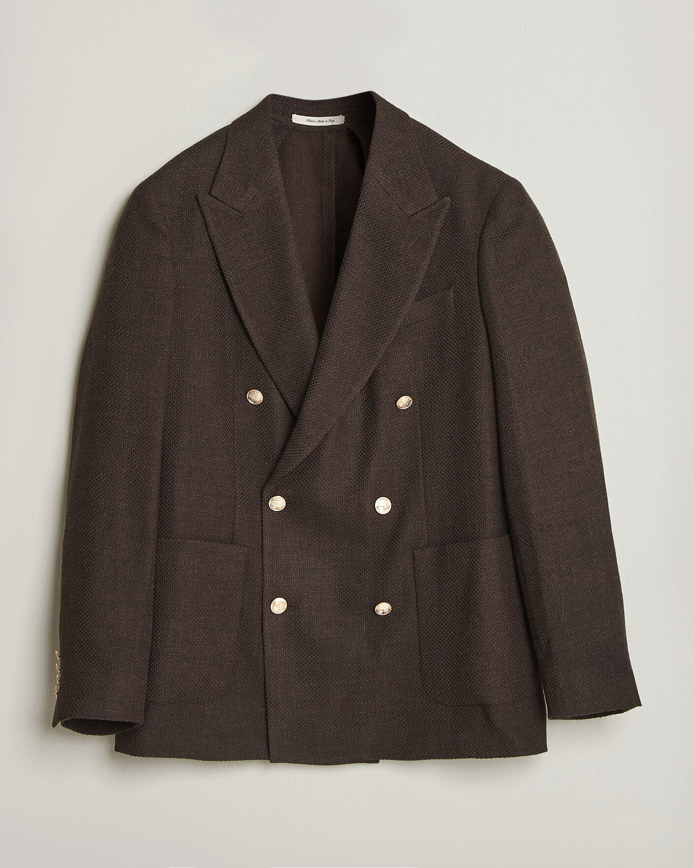 Hombres | Blazers | Gant | Wool Textured Double Breasted Blazer Black Brown