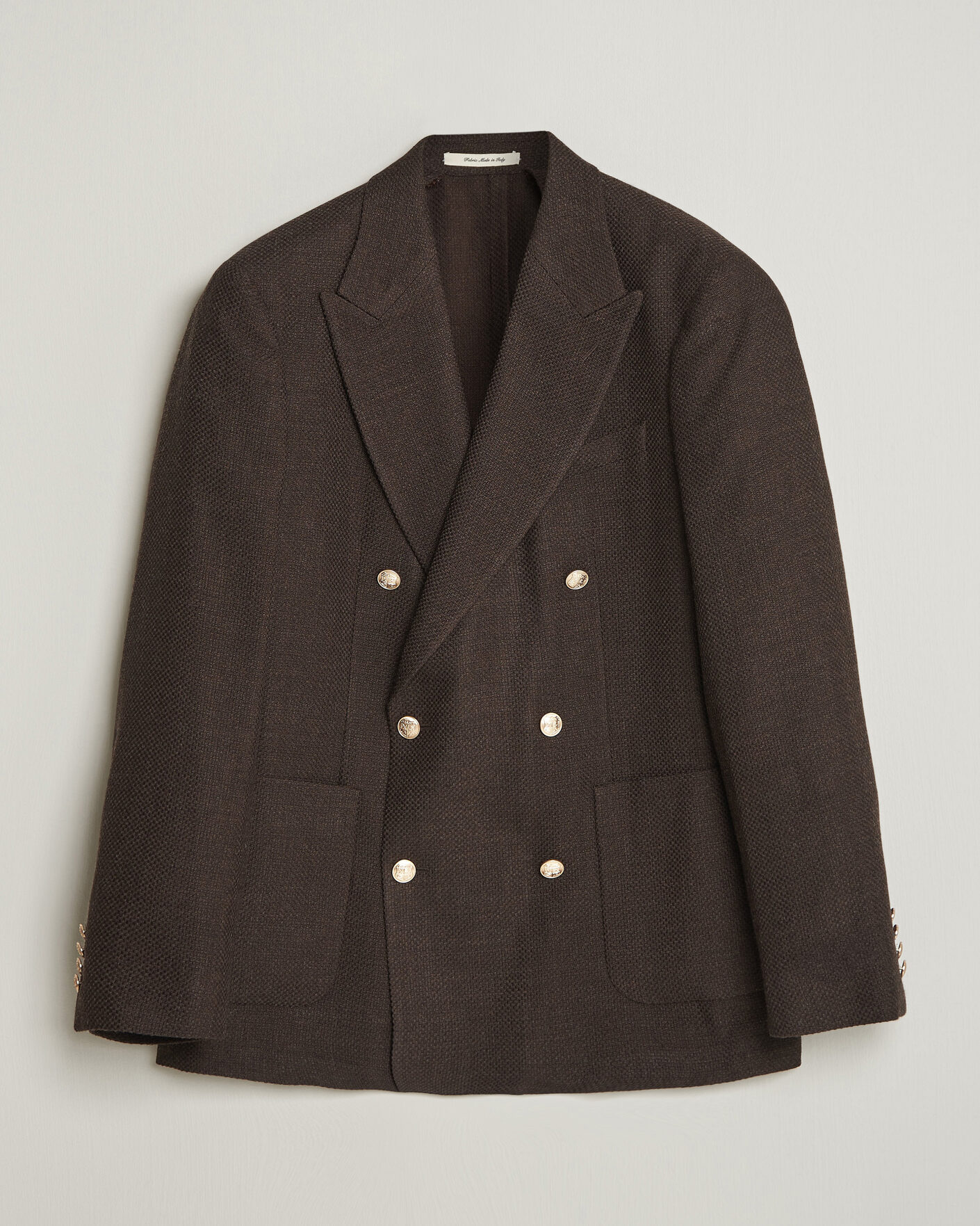 Hombres | Blazers | Gant | Wool Textured Double Breasted Blazer Black Brown