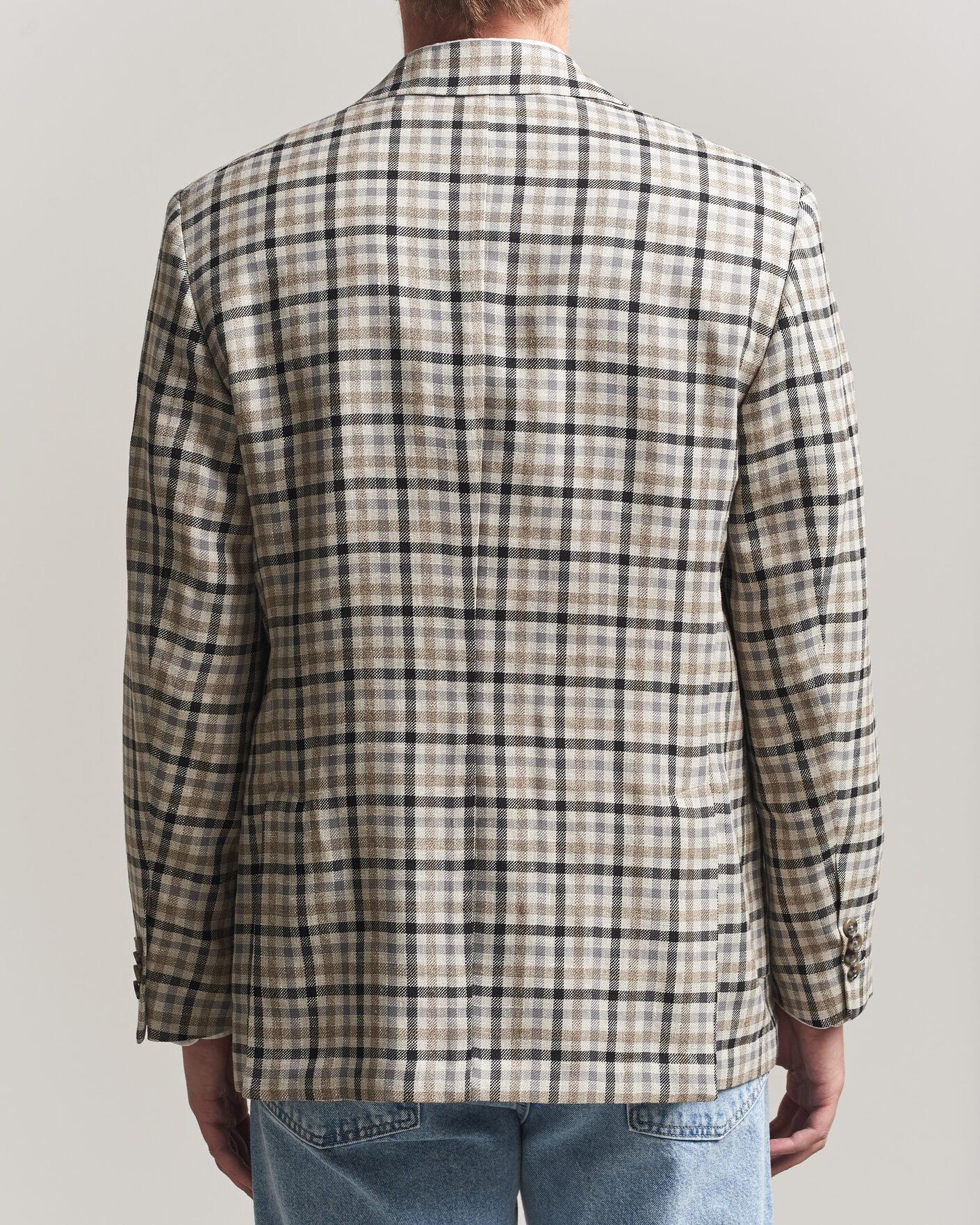 Hombres | Blazers | Gant | Wool/Linen Checked Blazer Cream