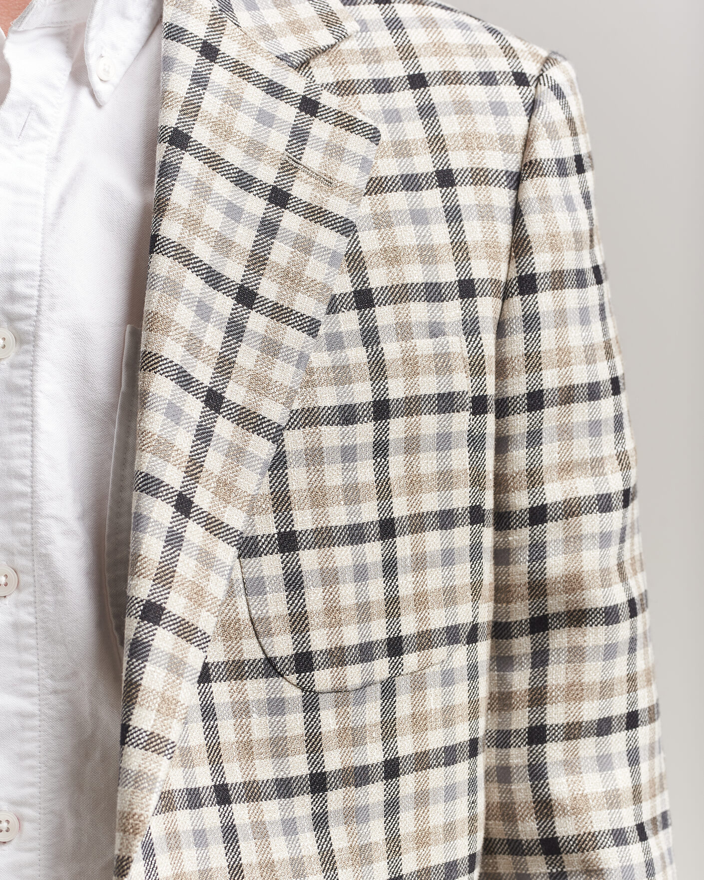 Hombres | Blazers | Gant | Wool/Linen Checked Blazer Cream