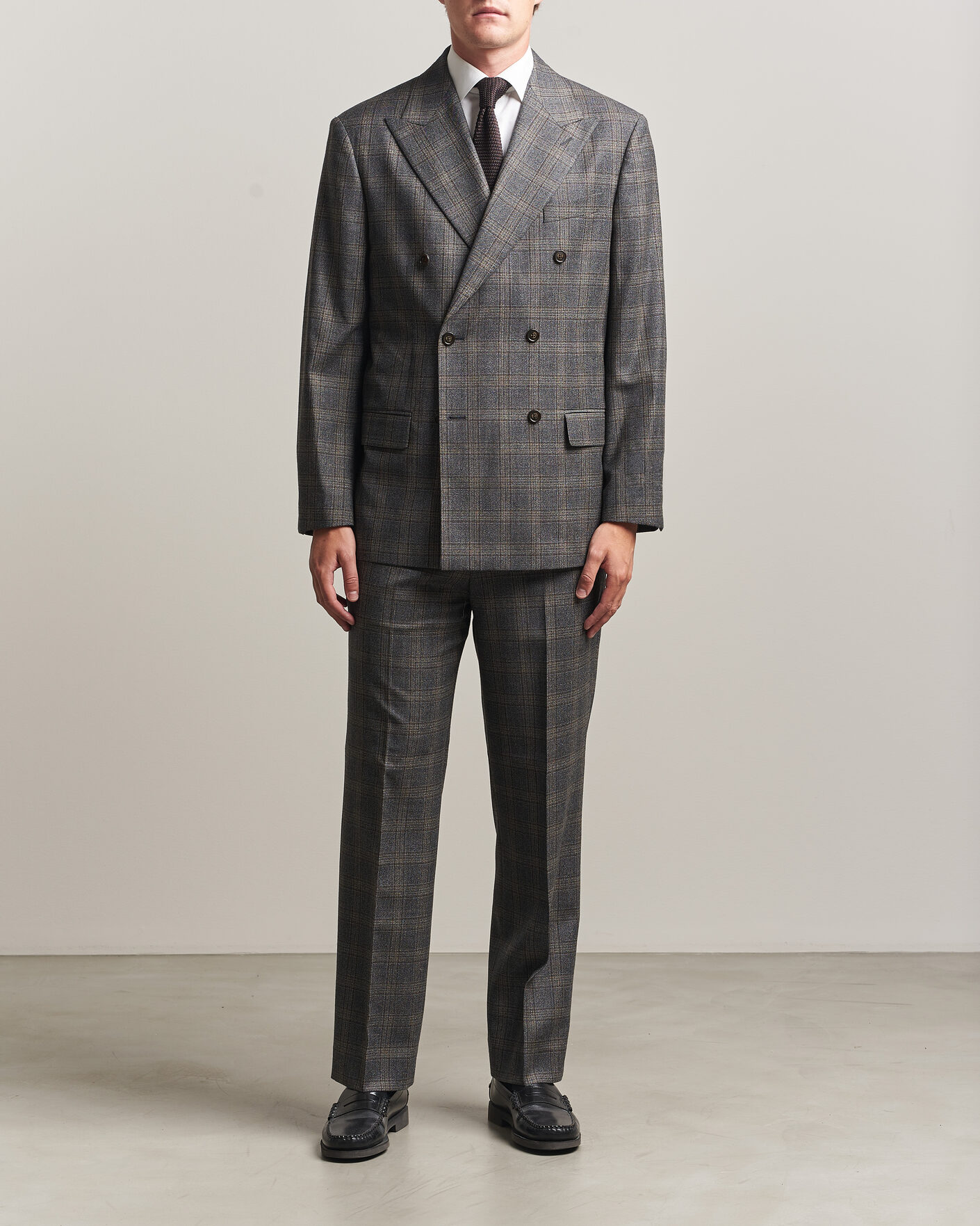 Hombres | Blazers | Gant | Wool Glencheck Double Breasted Blazer Ceramic Grey