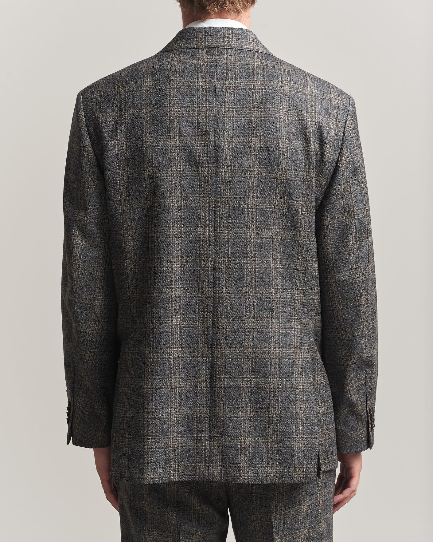 Hombres | Blazers | Gant | Wool Glencheck Double Breasted Blazer Ceramic Grey