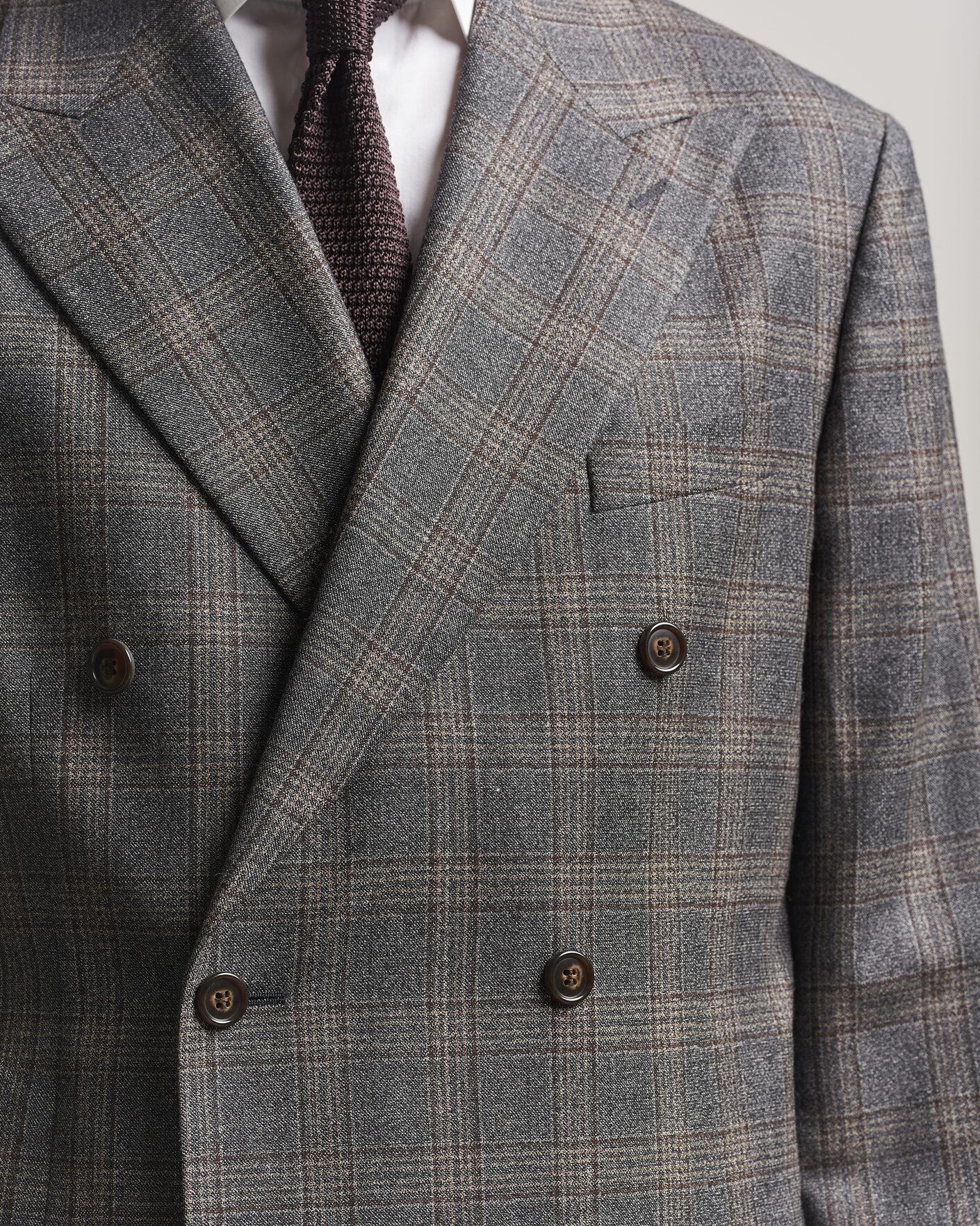 Hombres | Blazers | Gant | Wool Glencheck Double Breasted Blazer Ceramic Grey