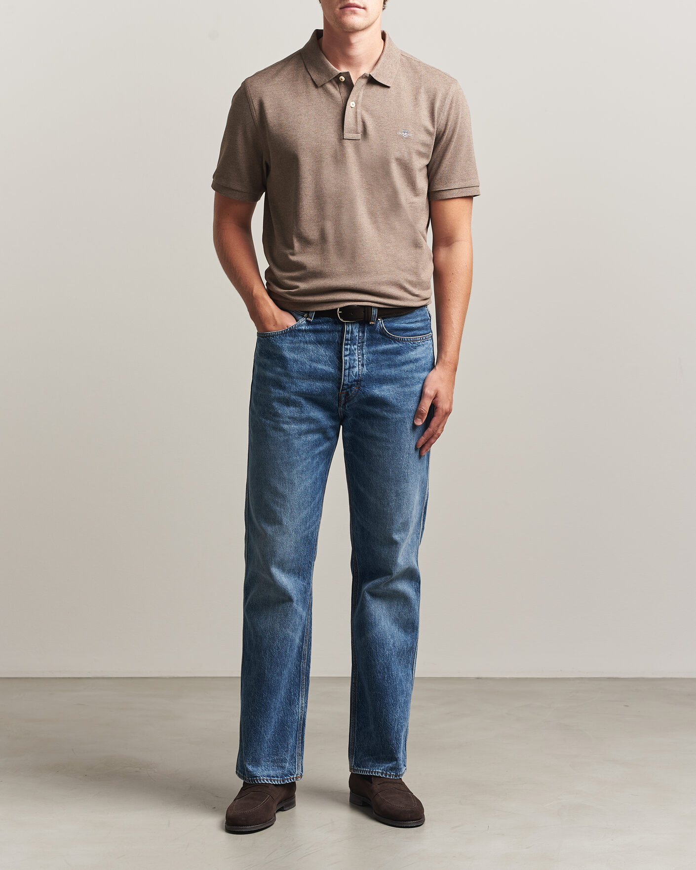 Hombres | Polos | Gant | The Original Polo Dark Hazelnut Melange