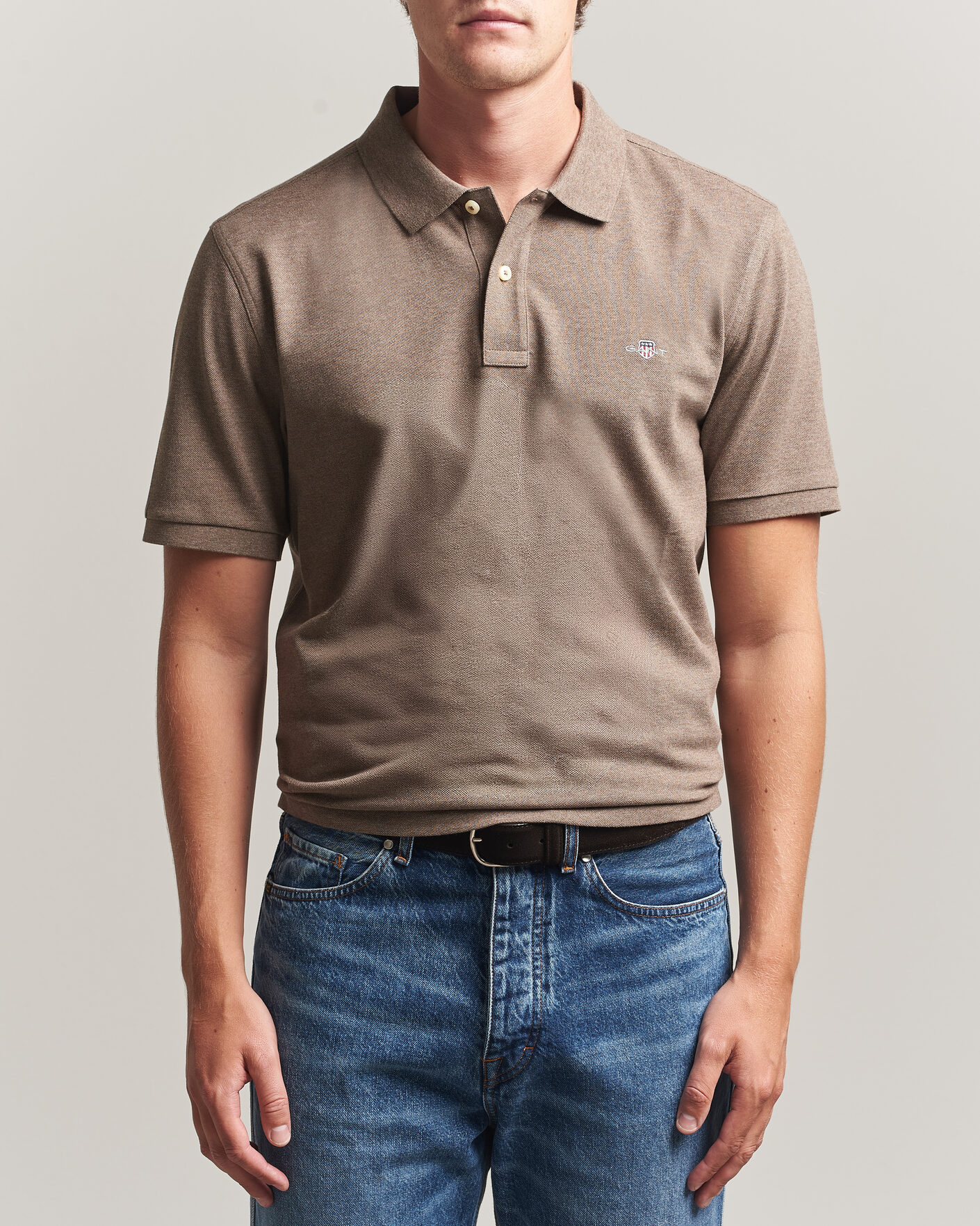 Hombres | Polos | Gant | The Original Polo Dark Hazelnut Melange
