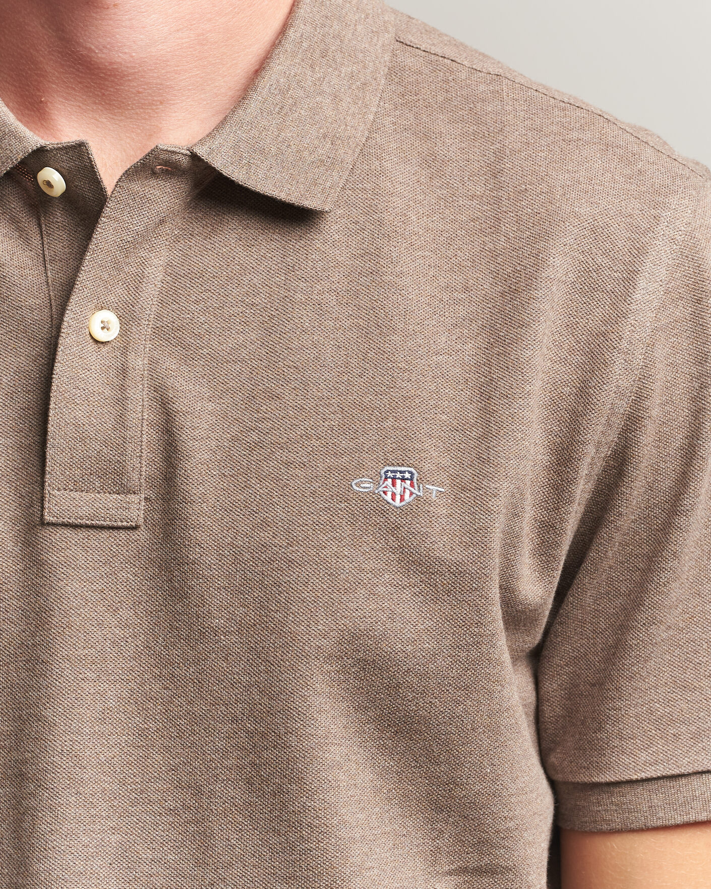 Hombres | Polos | Gant | The Original Polo Dark Hazelnut Melange