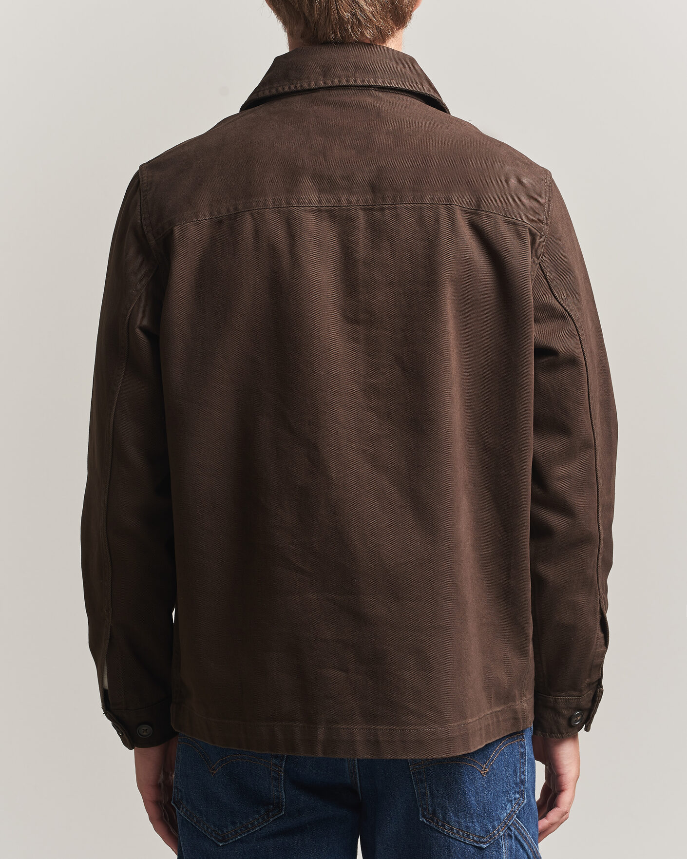 Hombres | Camisas | Gant | Regular Fit Brushed Twill Overshirt Black Brown
