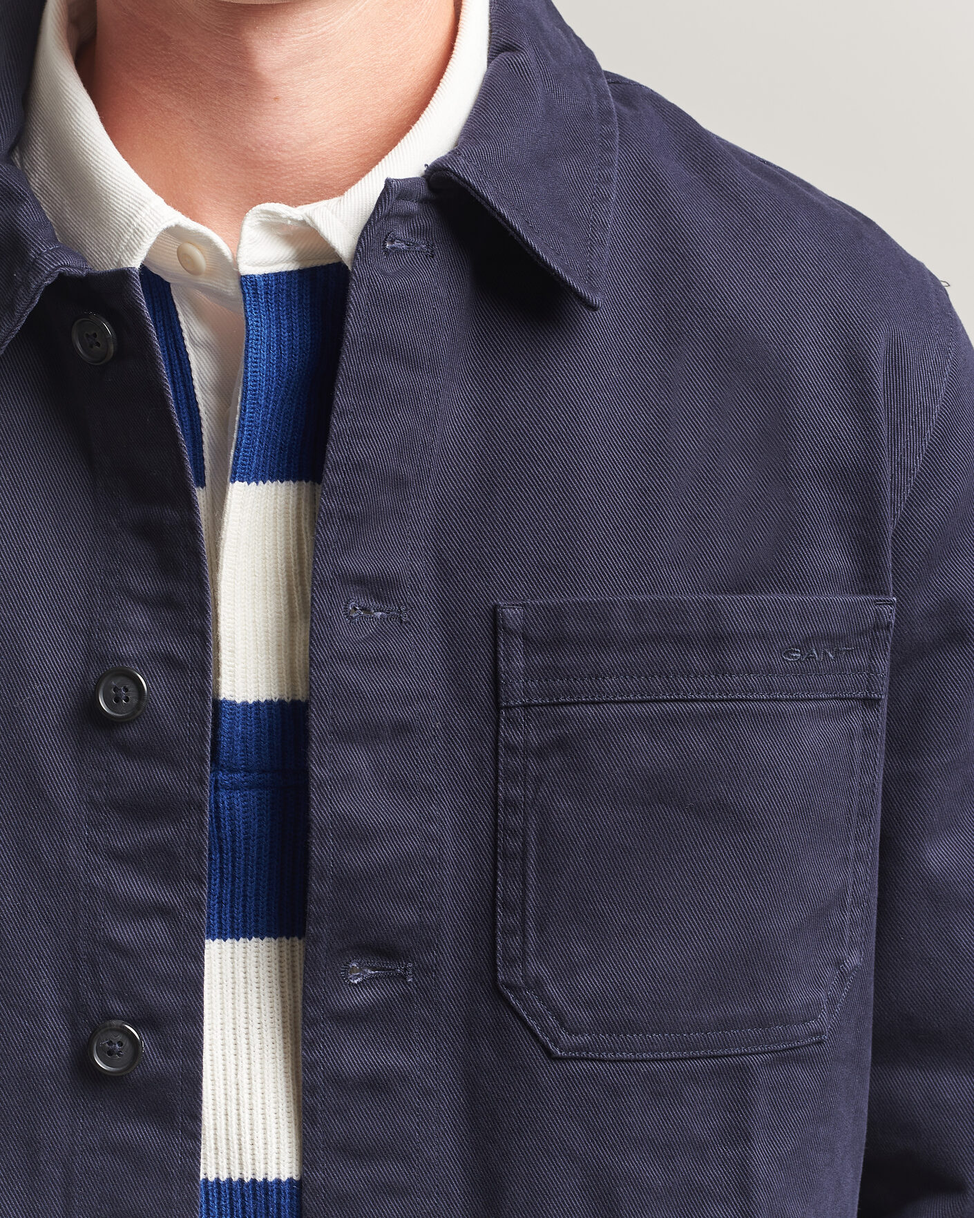 Hombres | Camisas | Gant | Regular Fit Brushed Twill Overshirt Evening Blue