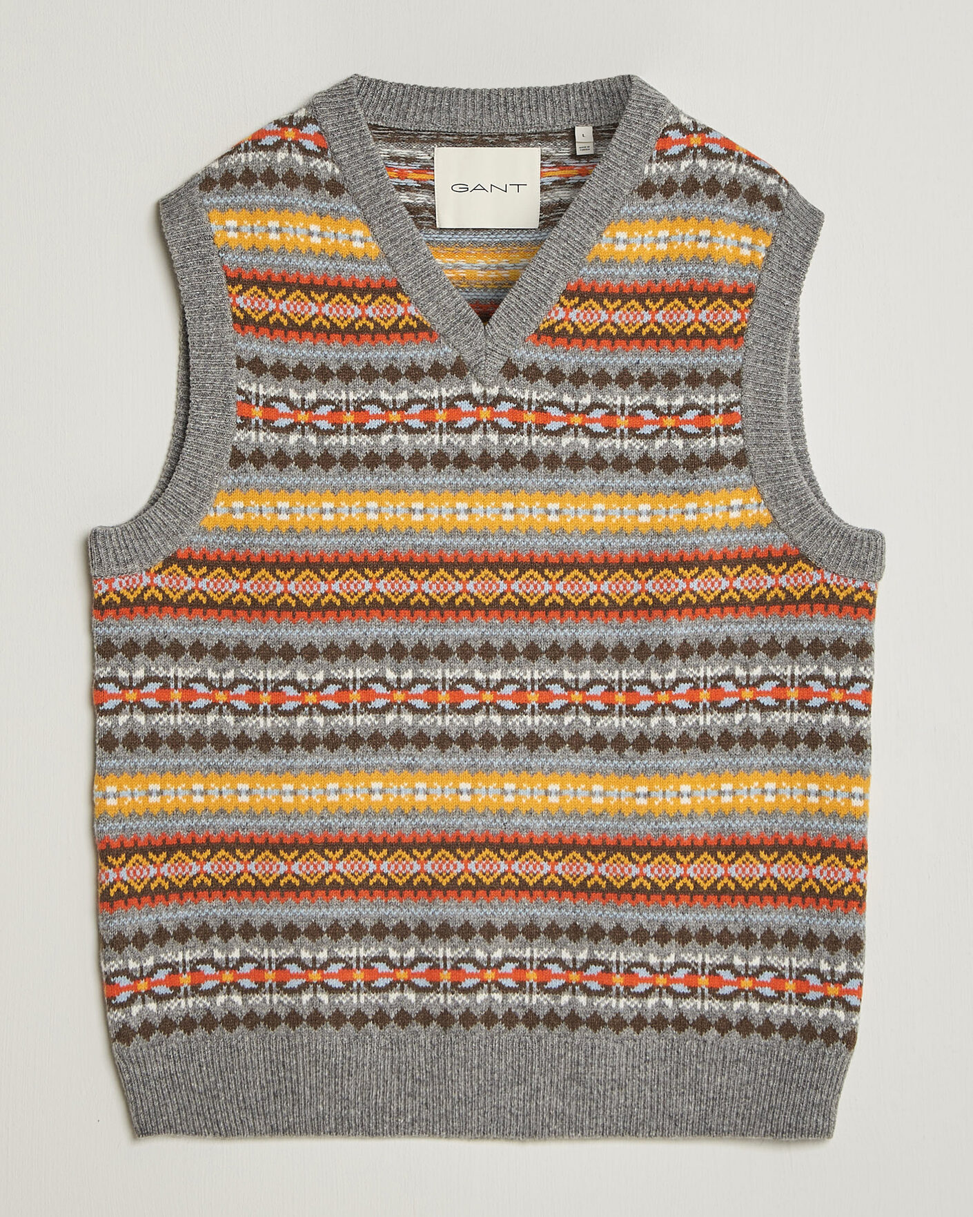 Hombres | Jerséis y prendas de punto | Gant | Wool Knitted Fairisle Vest Multi