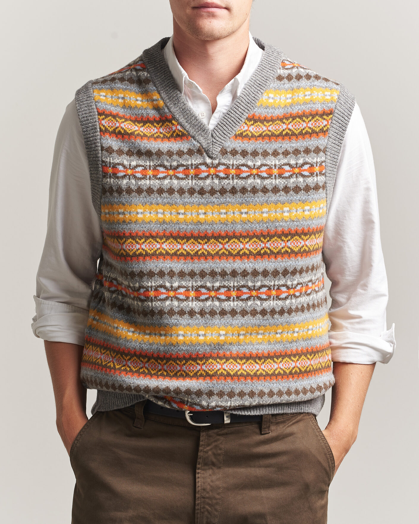Hombres | Jerséis y prendas de punto | Gant | Wool Knitted Fairisle Vest Multi