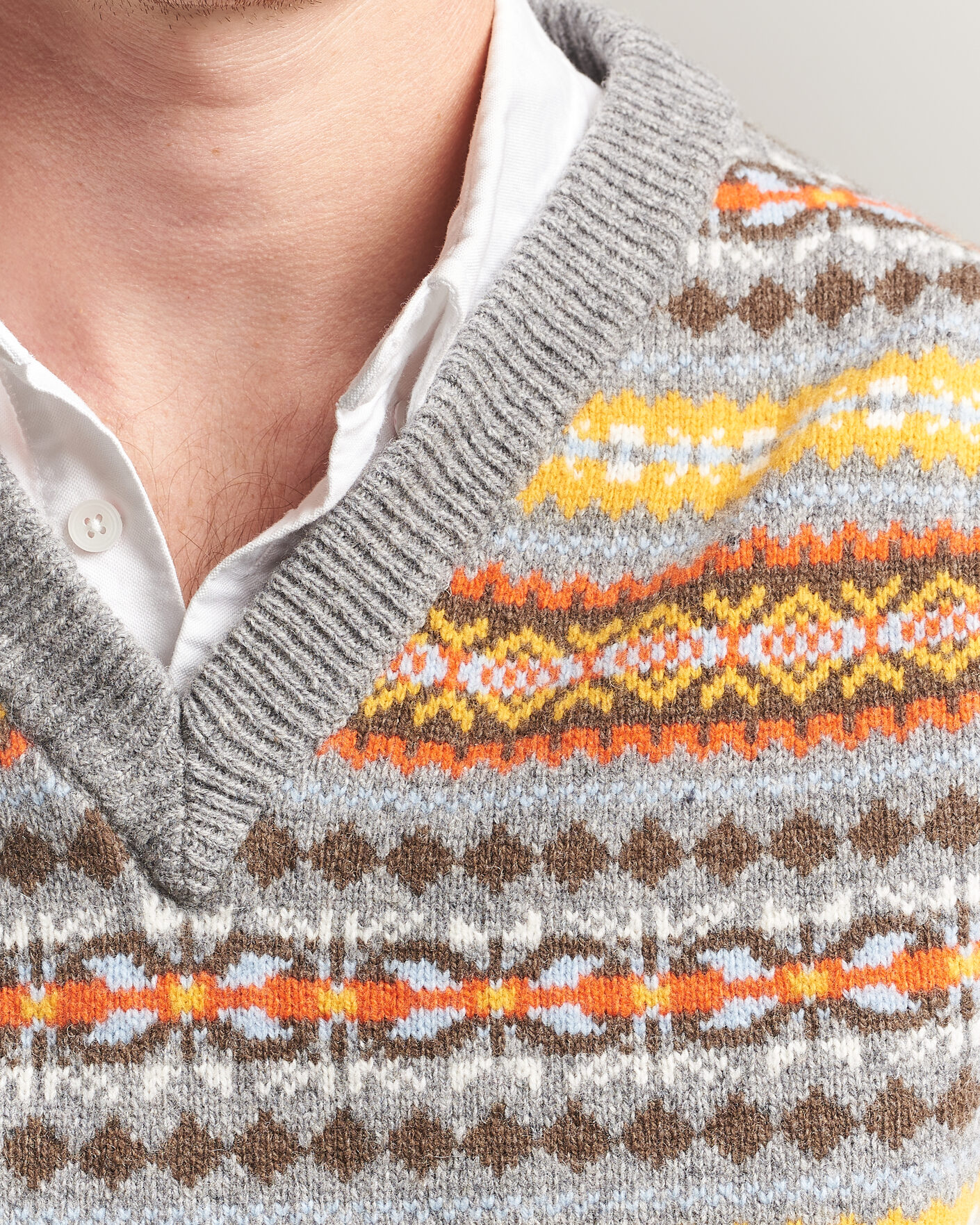 Hombres | Jerséis y prendas de punto | Gant | Wool Knitted Fairisle Vest Multi