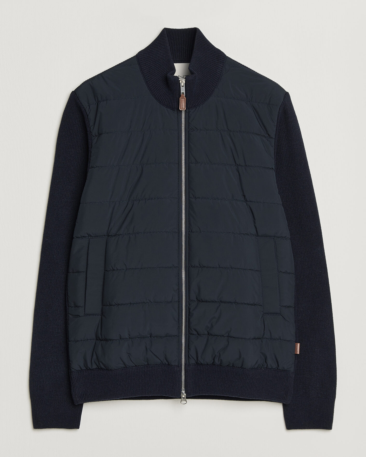 Hombres | Jerséis y prendas de punto | Gant | Hybrid Full Zip Evening Blue