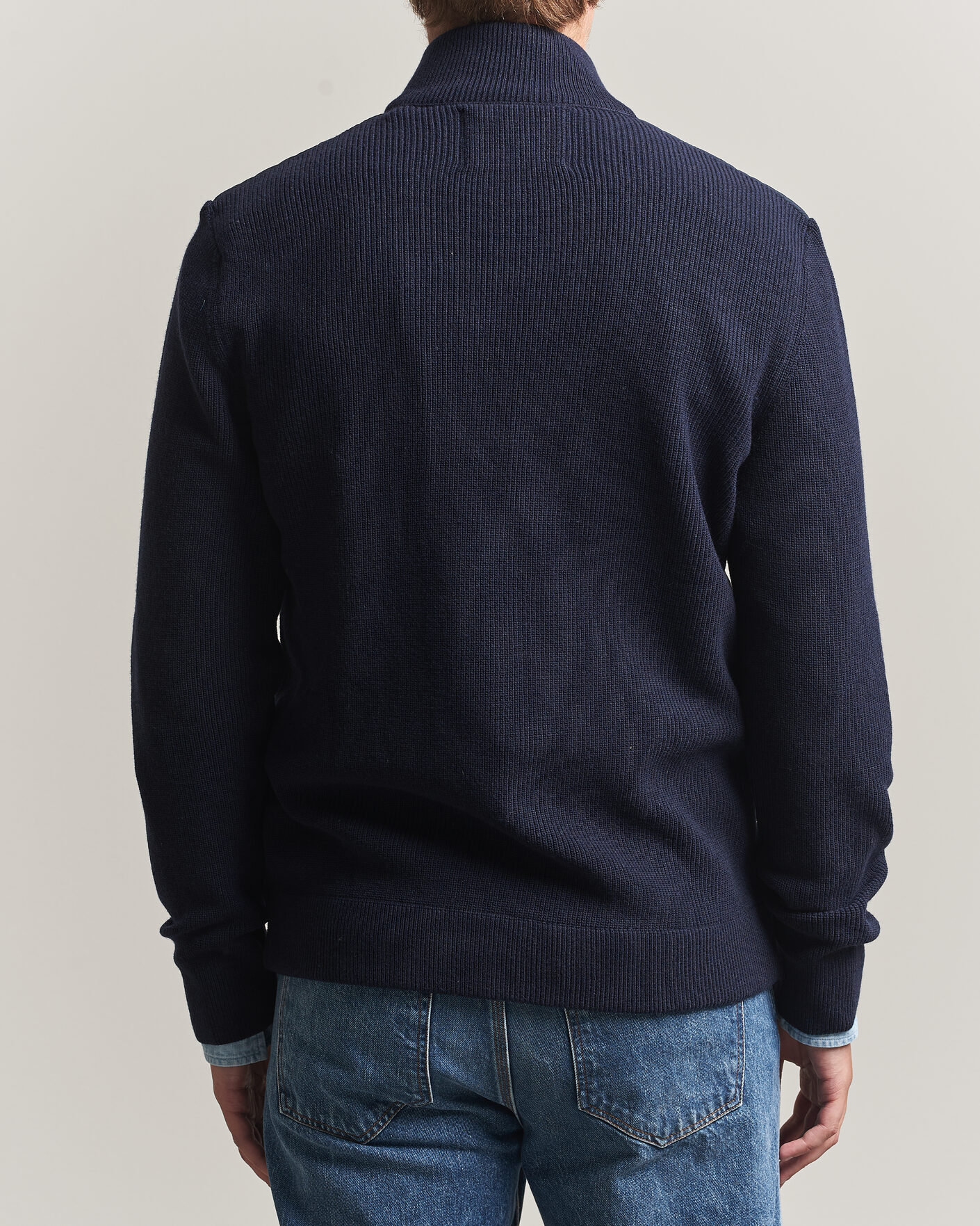 Hombres | Jerséis y prendas de punto | Gant | Hybrid Full Zip Evening Blue