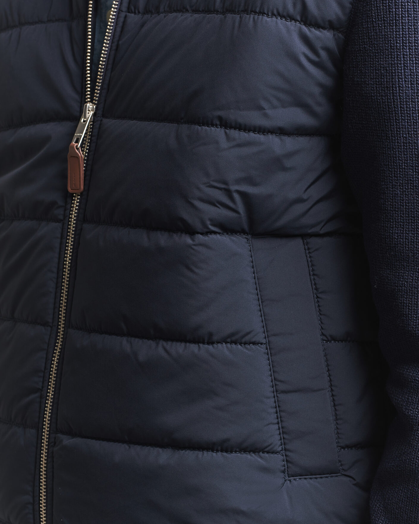 Hombres | Jerséis y prendas de punto | Gant | Hybrid Full Zip Evening Blue