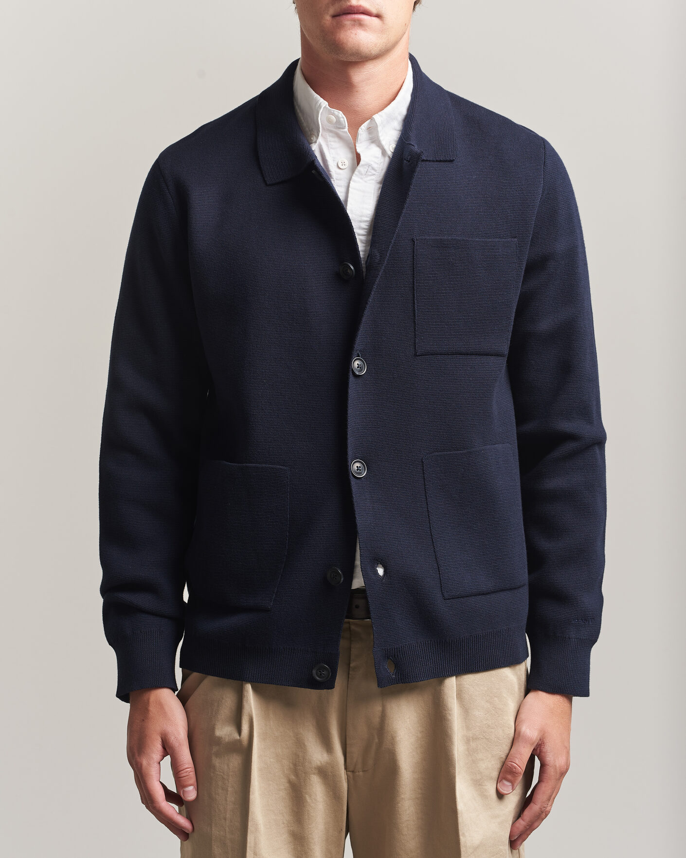 Hombres | Jerséis y prendas de punto | Gant | Milano Knitted Cardigan Evening Blue