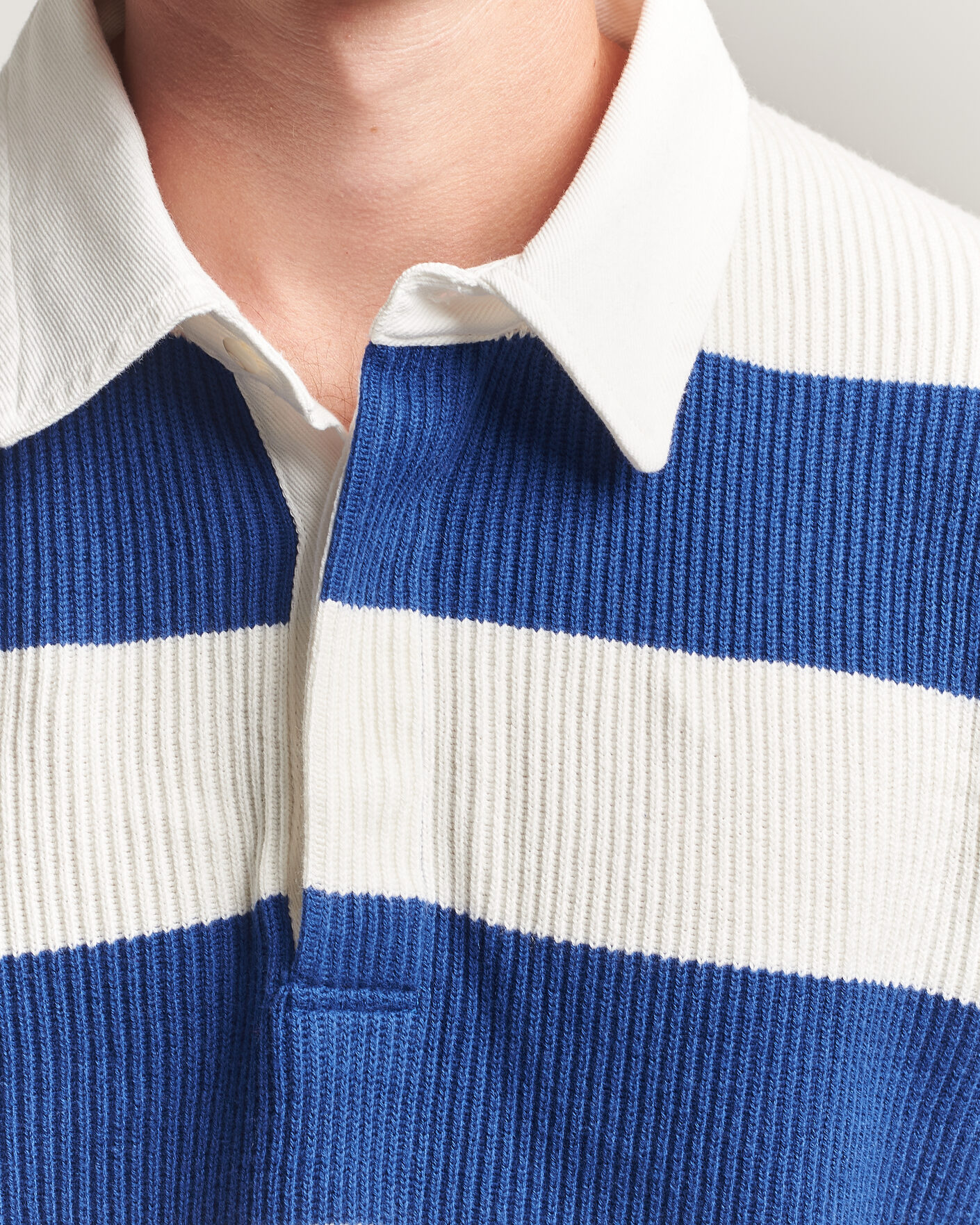 Hombres | Jerséis y prendas de punto | Gant | Cotton/Merino Knitted Striped Rugger Cream