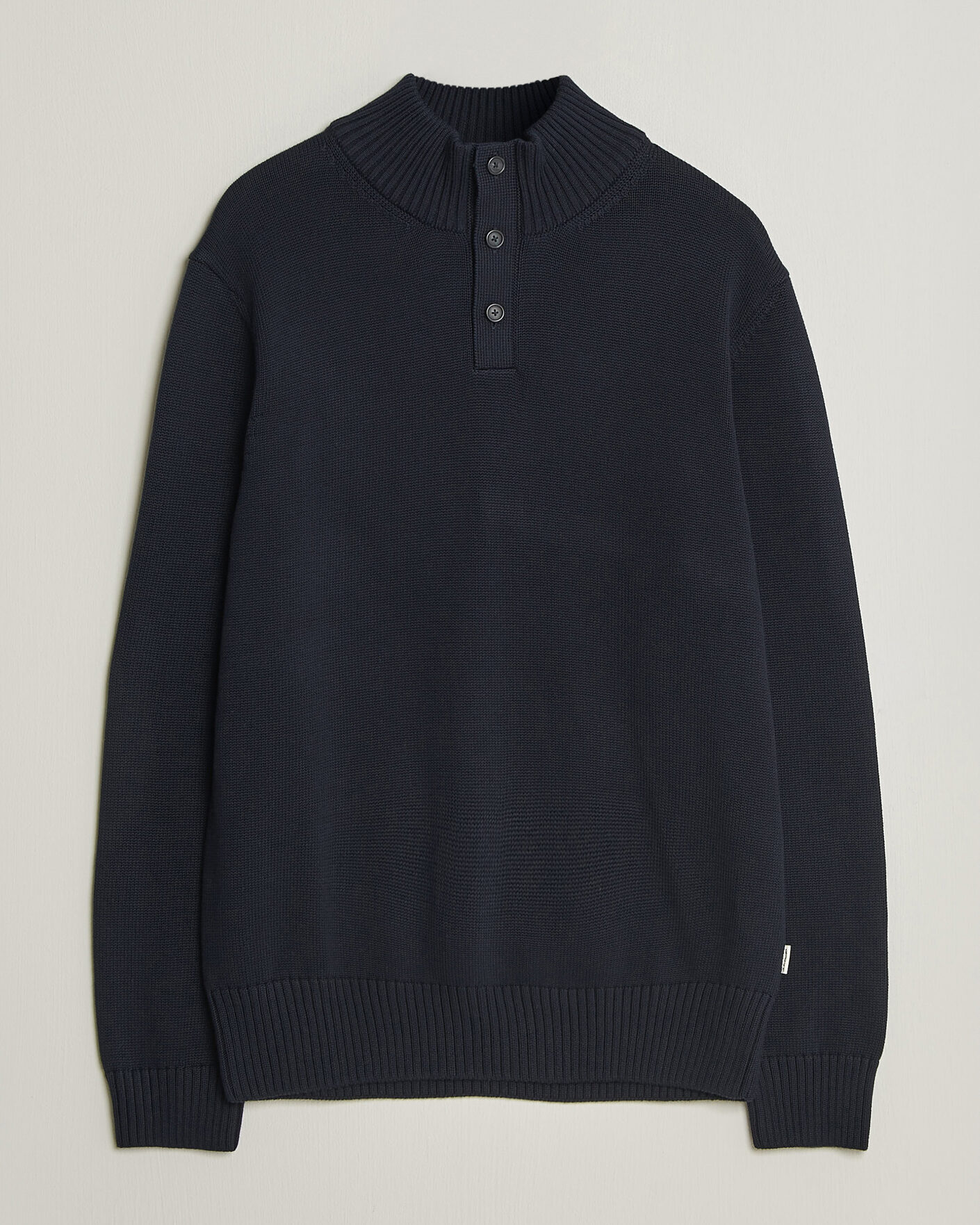 Hombres | Jerséis y prendas de punto | Gant | Supima Cotton Half Buttoned Neck Evening Blue