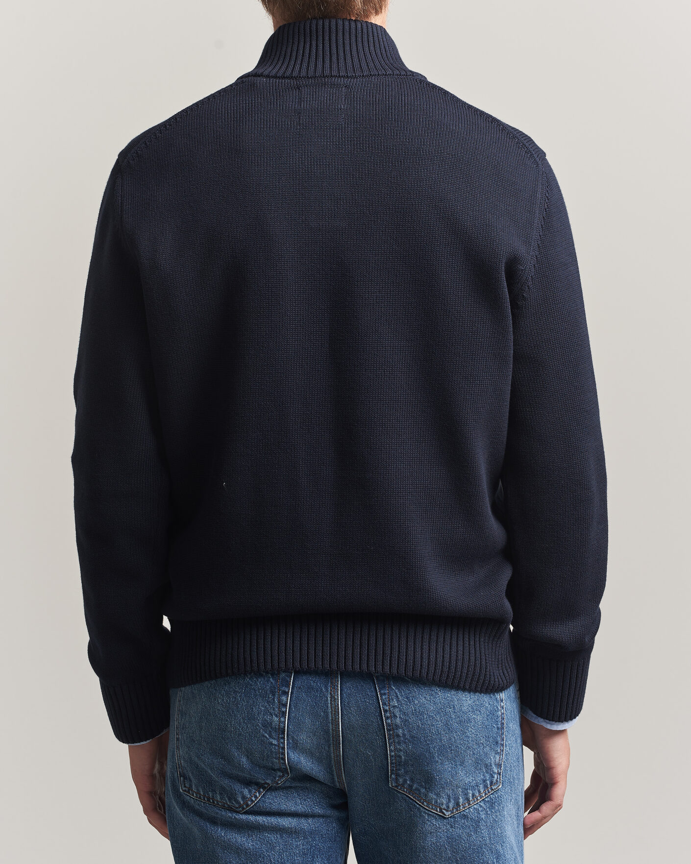 Hombres | Jerséis y prendas de punto | Gant | Supima Cotton Half Buttoned Neck Evening Blue